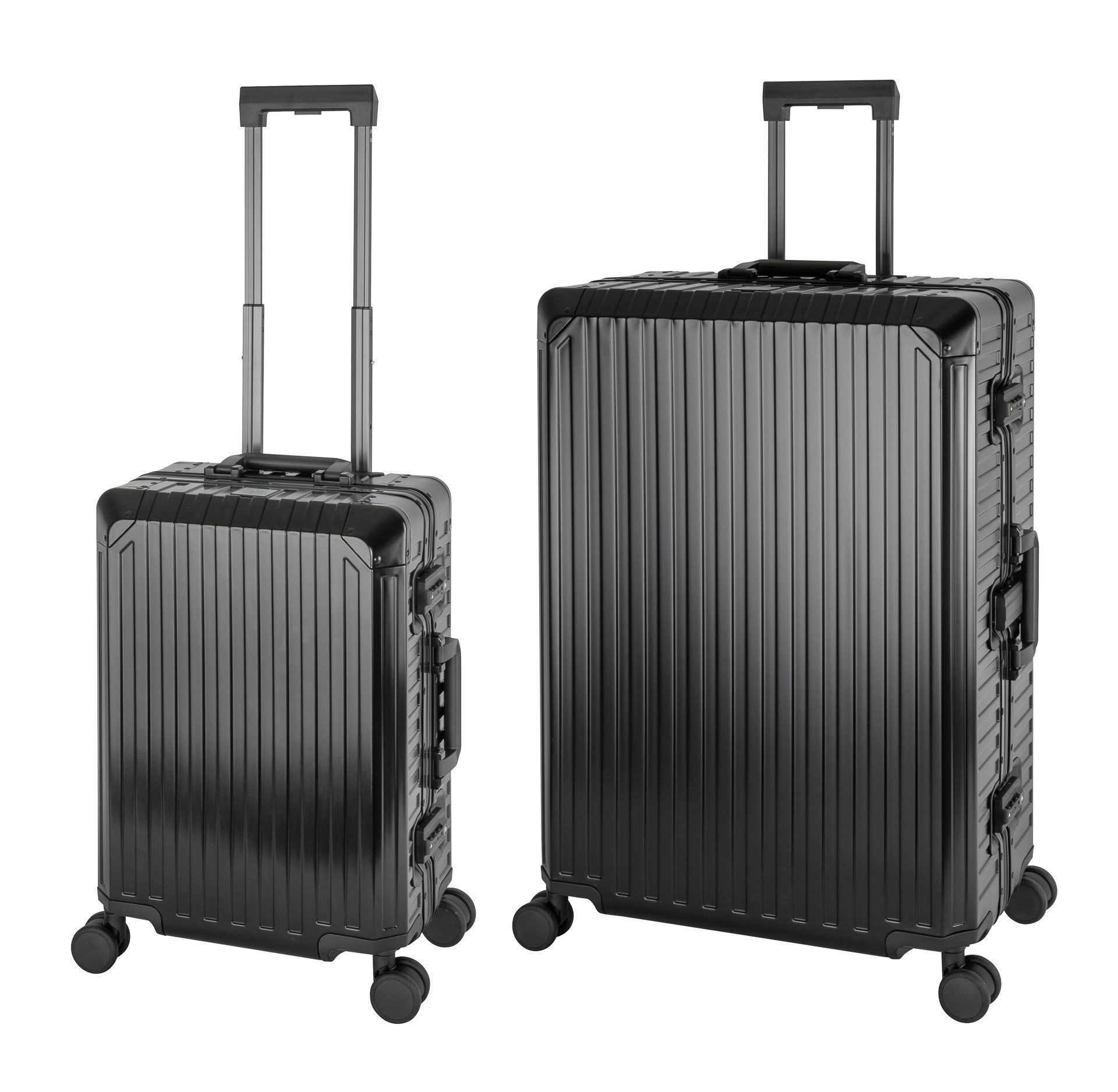 Travelhouse Trolleyset Tokyo, 4 Rollen, (2 tlg., Hartschalen Trolley Set), Aluminium Hartschale TSA Zahlenschloos Aluminium-Rahmen