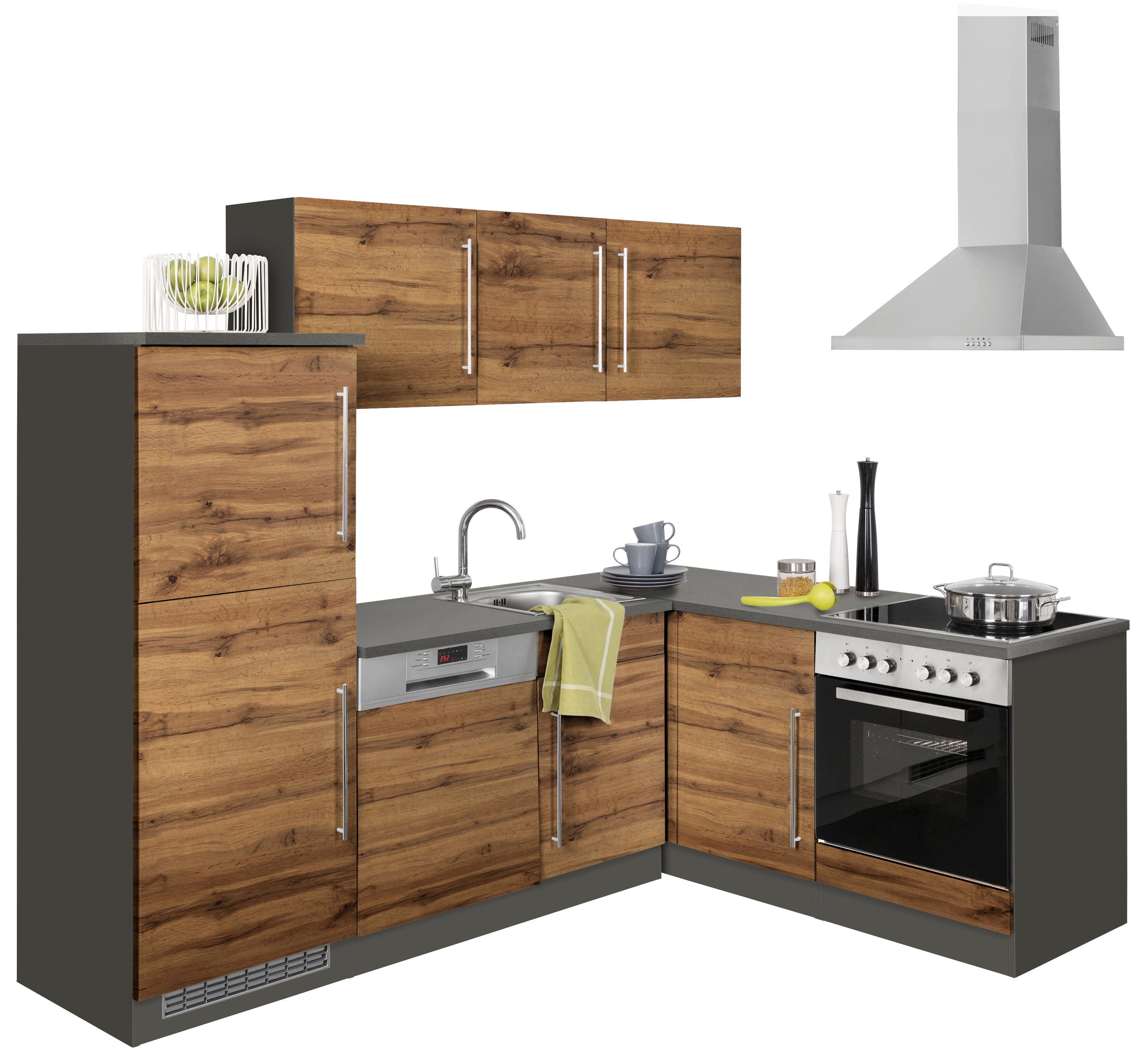 KOCHSTATION Winkelküche "KS-Samos" Stellbreite 230x170 cm, wahlweise mit E- günstig online kaufen