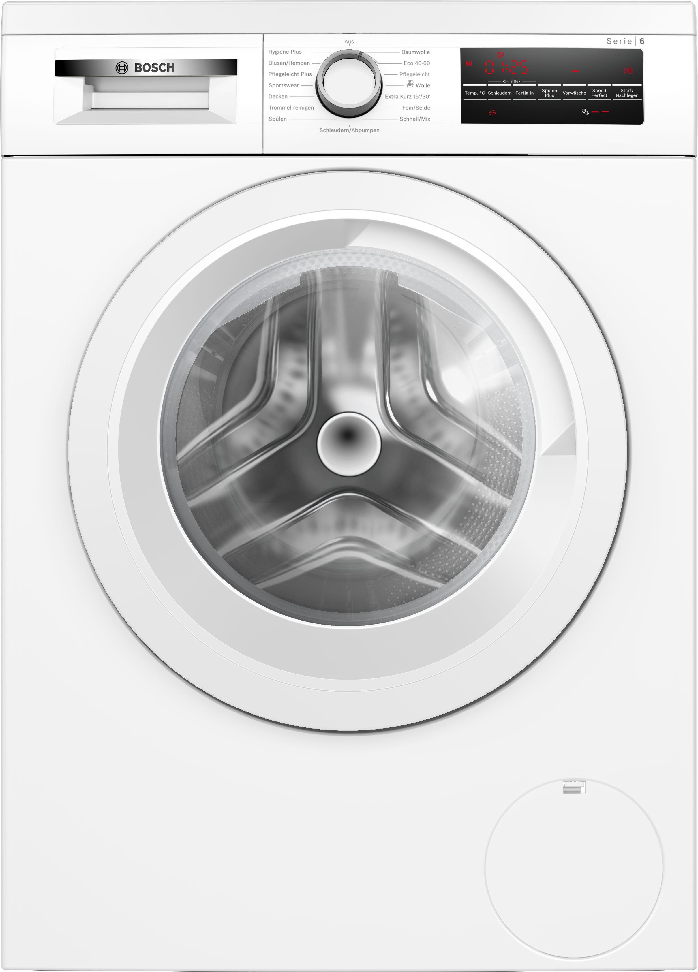 BOSCH Waschmaschine Serie 6 WUU28T22, 9 kg, 1400 U/min, Unterbaufähig, Speed Perfect:, Kurzprogramme, großes LED-Display