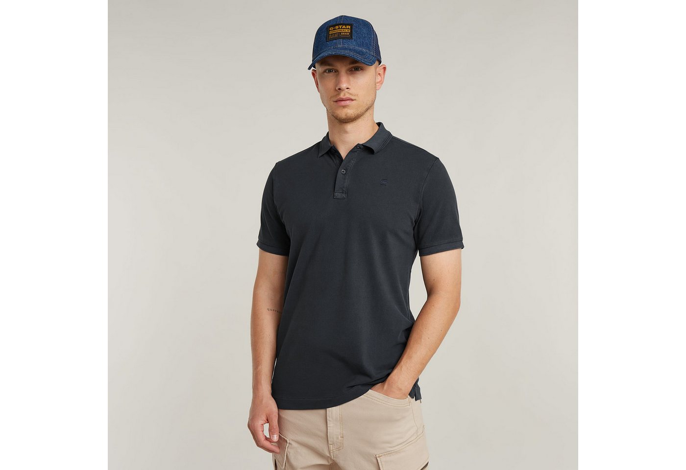 G-STAR Poloshirt Dunda Slim Fit Logostickerei auf der Brust