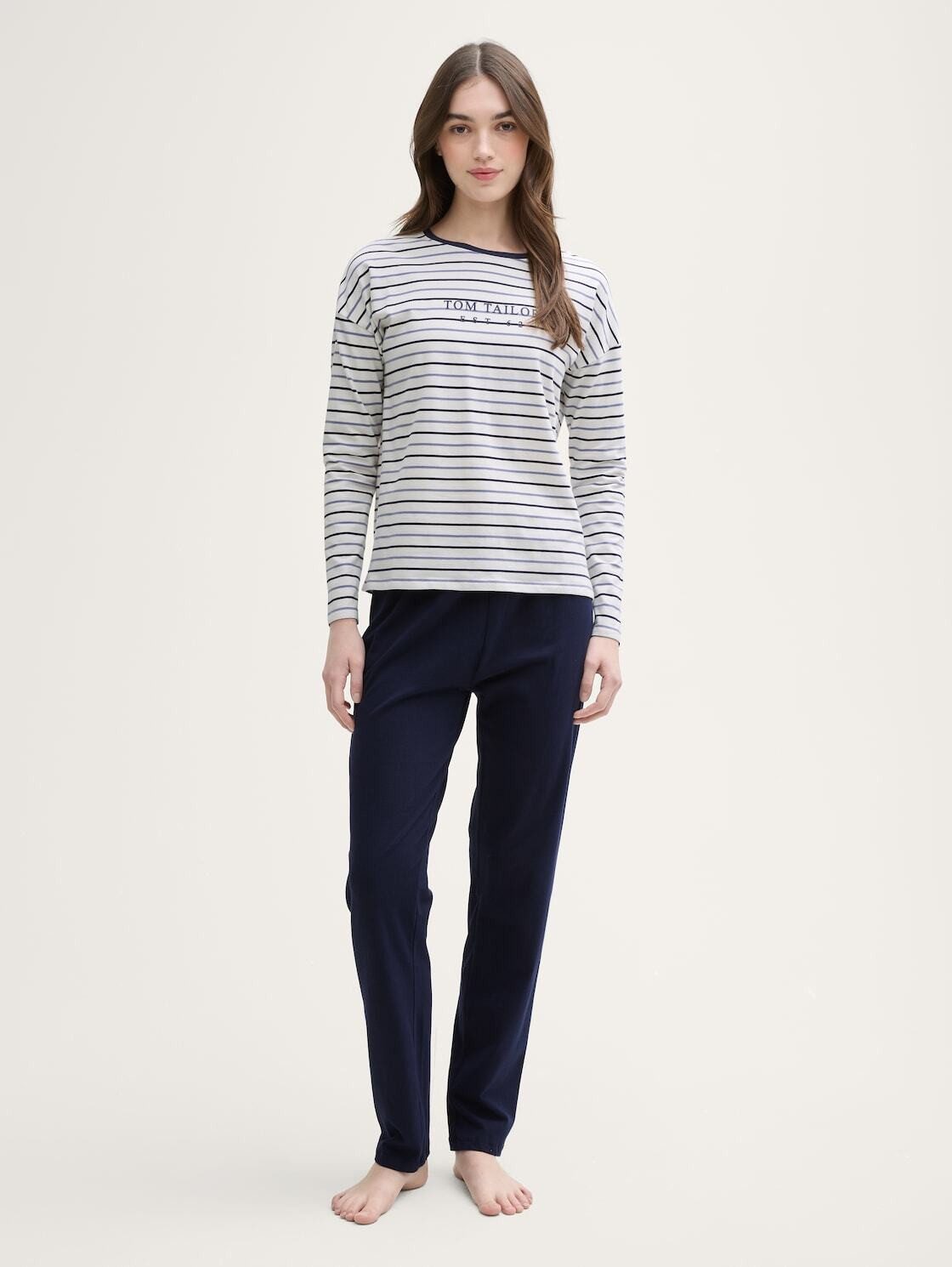 Sweatpants Pyjama-Set mit Streifenmuster