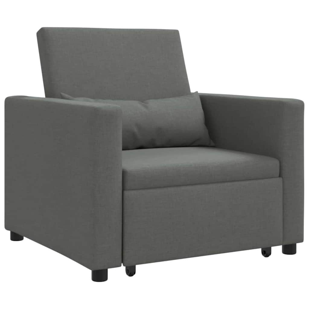 vidaXL Sessel Einzel-Schlafsofa mit Rädern Dunkelgrau günstig online kaufen