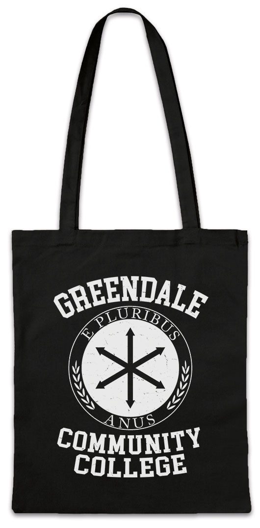 Urban Backwoods Beuteltasche Greendale College Stofftasche Jeff Britta TV Perry Winger Community (1-tlg), Series Serie Logo Symbol