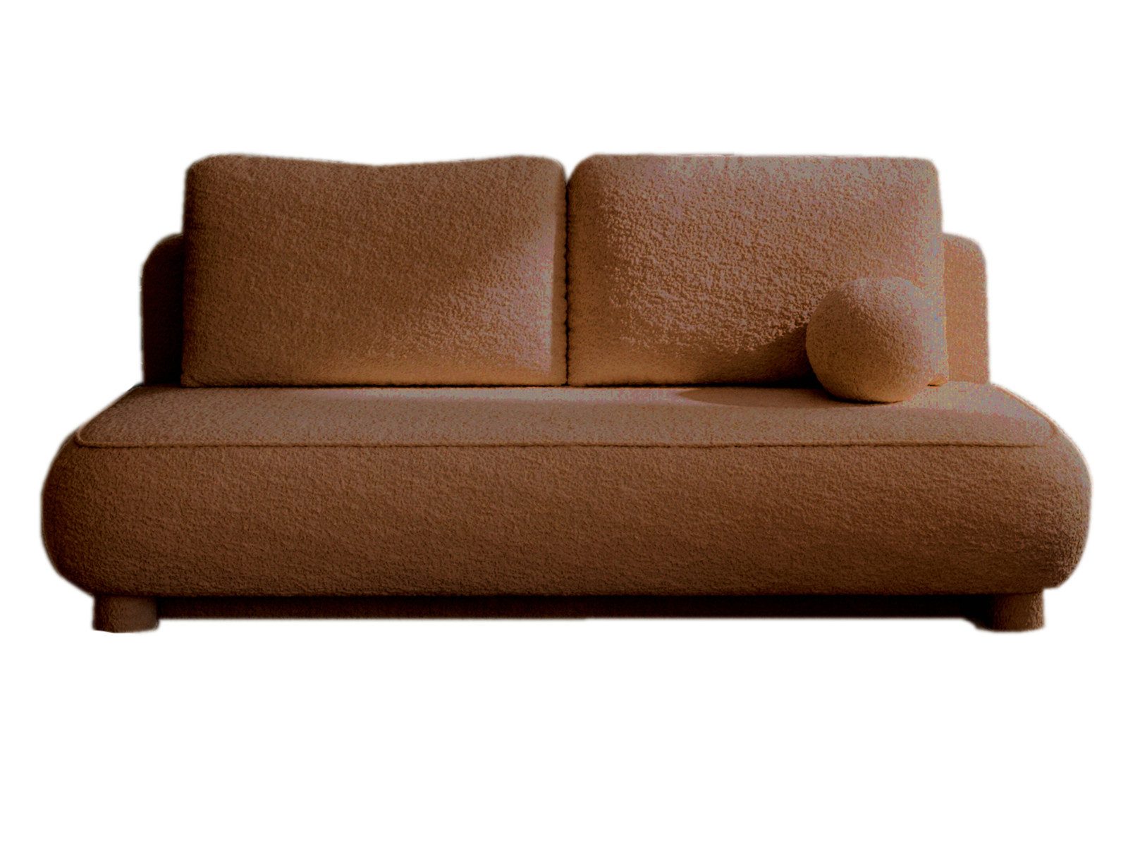 Compleo Schlafsofa Sofa ohne Armlehnen, moderne runde Form, Moderne Couch, günstig online kaufen