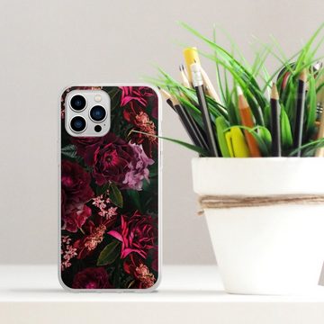 DeinDesign Handyhülle Rose Blumen Blume Dark Red and Pink Flowers, Apple iPhone 13 Pro Max Silikon Hülle Bumper Case Handy Schutzhülle
