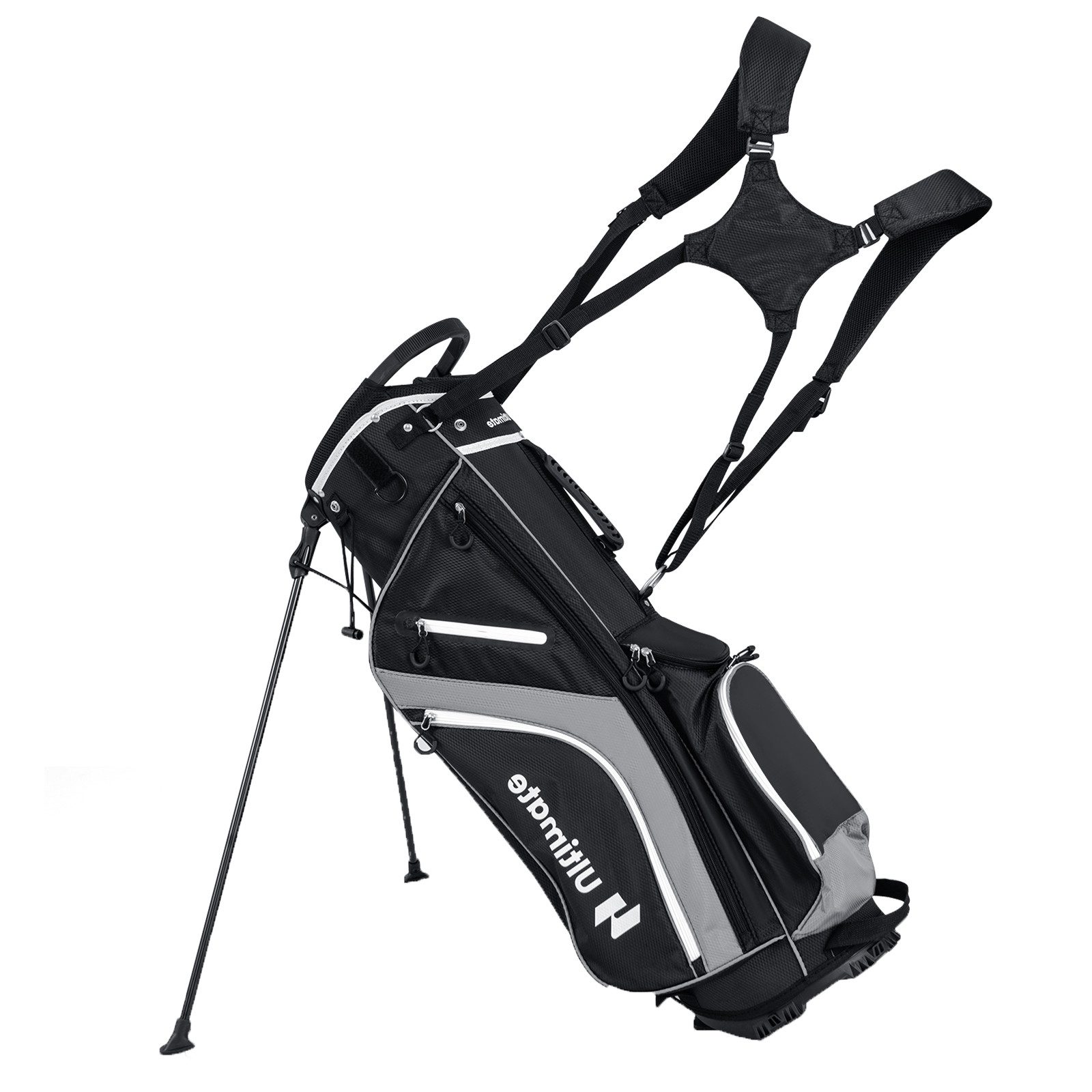 KOMFOTTEU Golfschläger + Golfbag, Golf Stand Bag mit 14 Fächern, 6 Taschen