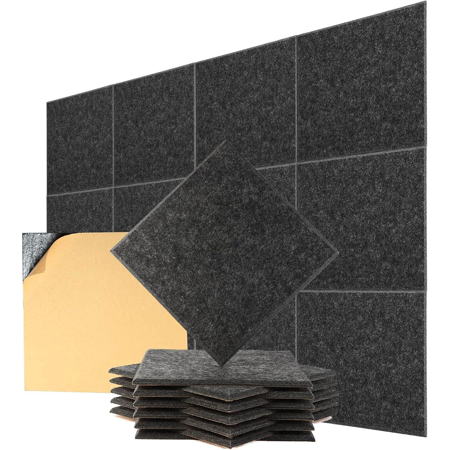 OSTWOLKE Akustikplatte Selbstklebend Schallabsorber Schallschutzplatten 30 x 30 x 0,9cm, (12-St), für Studio, Büro, Akustische Behandlung & Wanddekoration