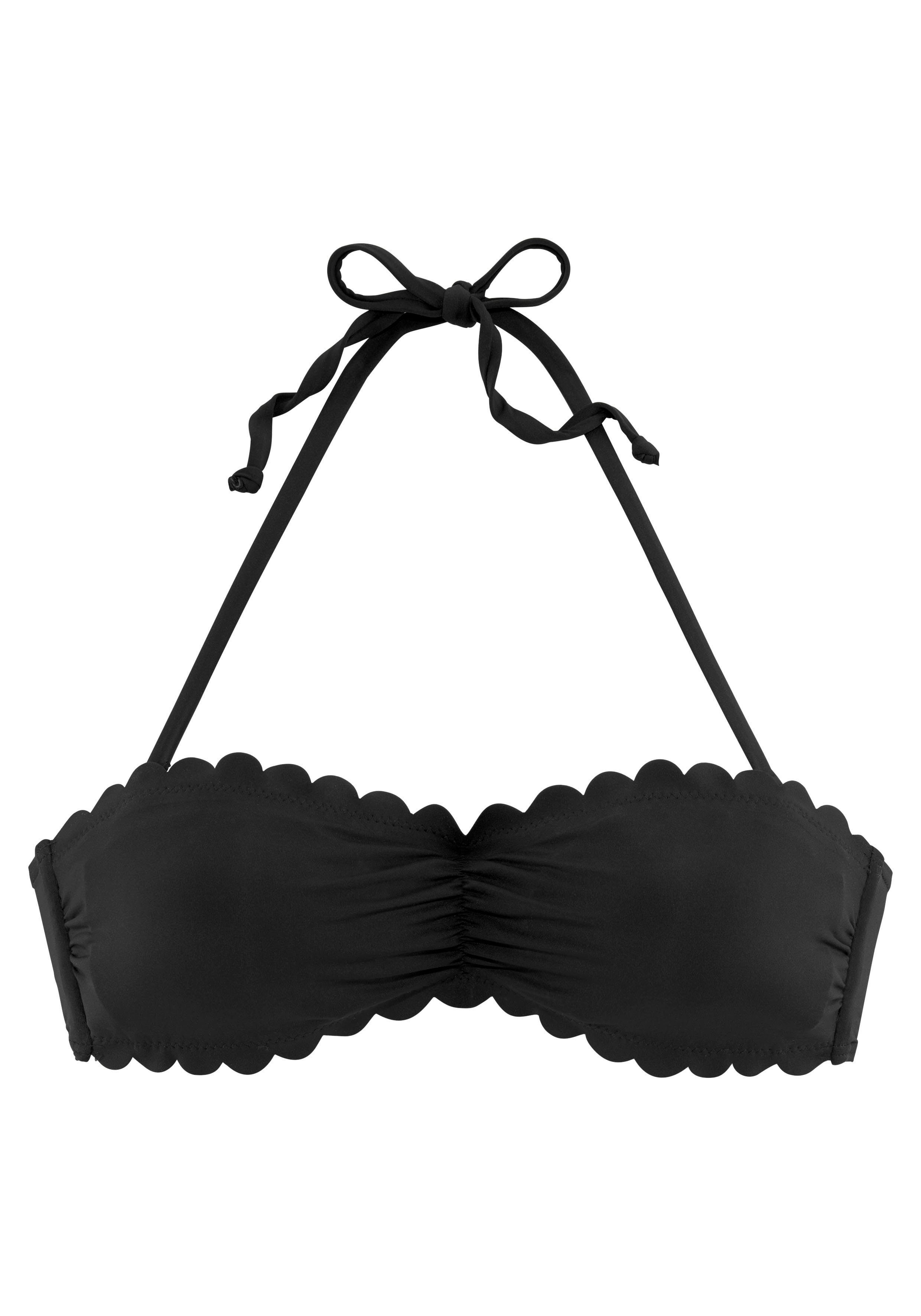 LASCANA Bandeau-Bikini-Top Scallop, mit gelaserter Wellenkante günstig online kaufen