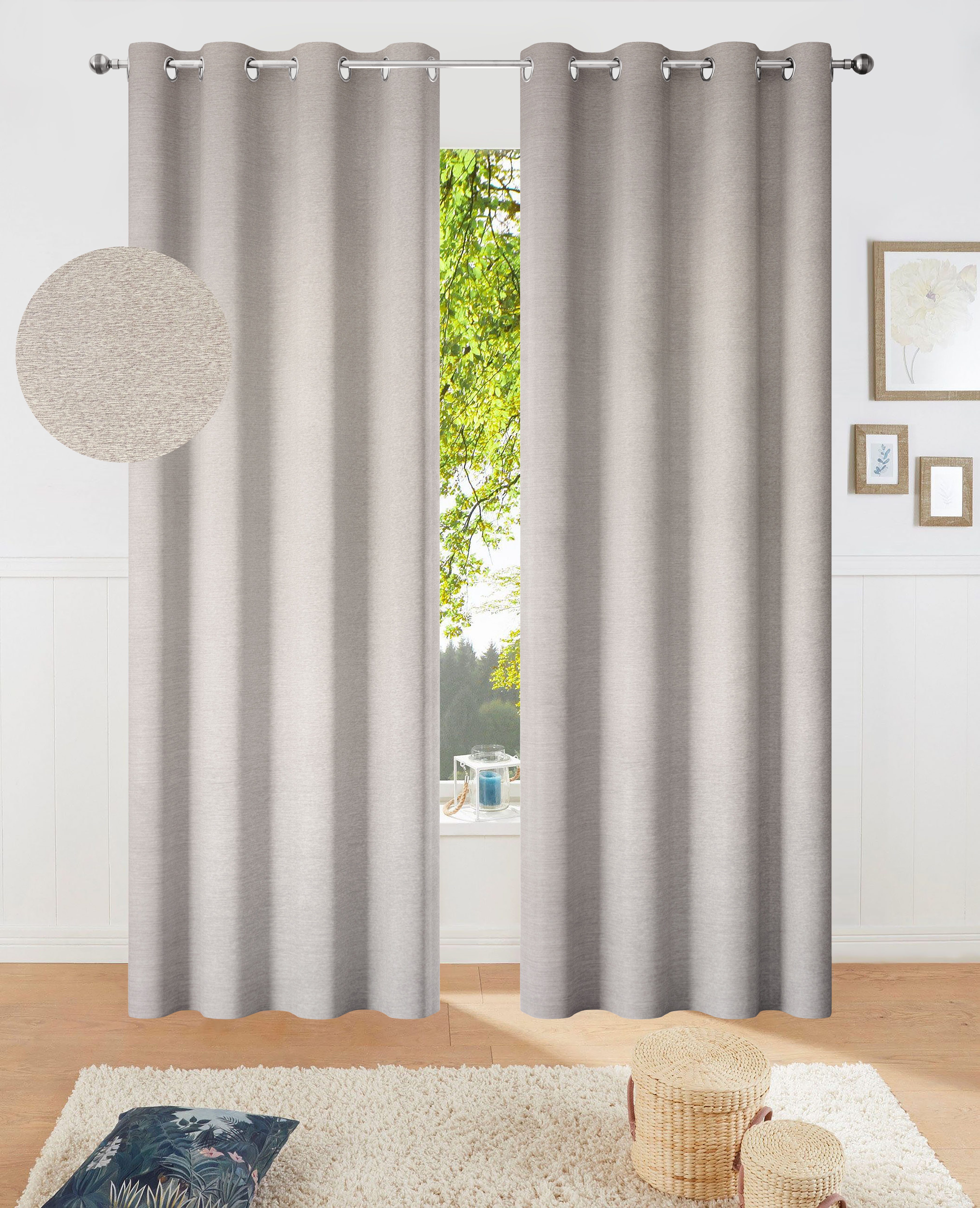 my home Verdunkelungsvorhang Fleuriss (1 St), Ösen, verdunkelnd, Wohnzimmer günstig online kaufen