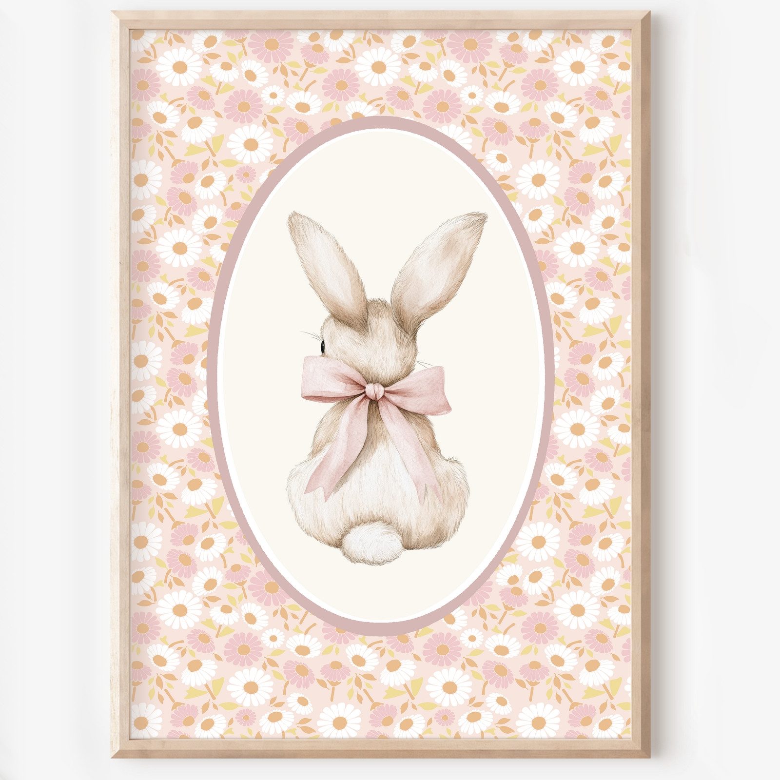 homestyle-accessoires Mehrteilige Bilder Kinderzimmer Bilderwand 8erSet Bilderset Babyzimmer ELFE BAMBI HASE, Hochformat, Künstlerpapier, ohne Rahmen