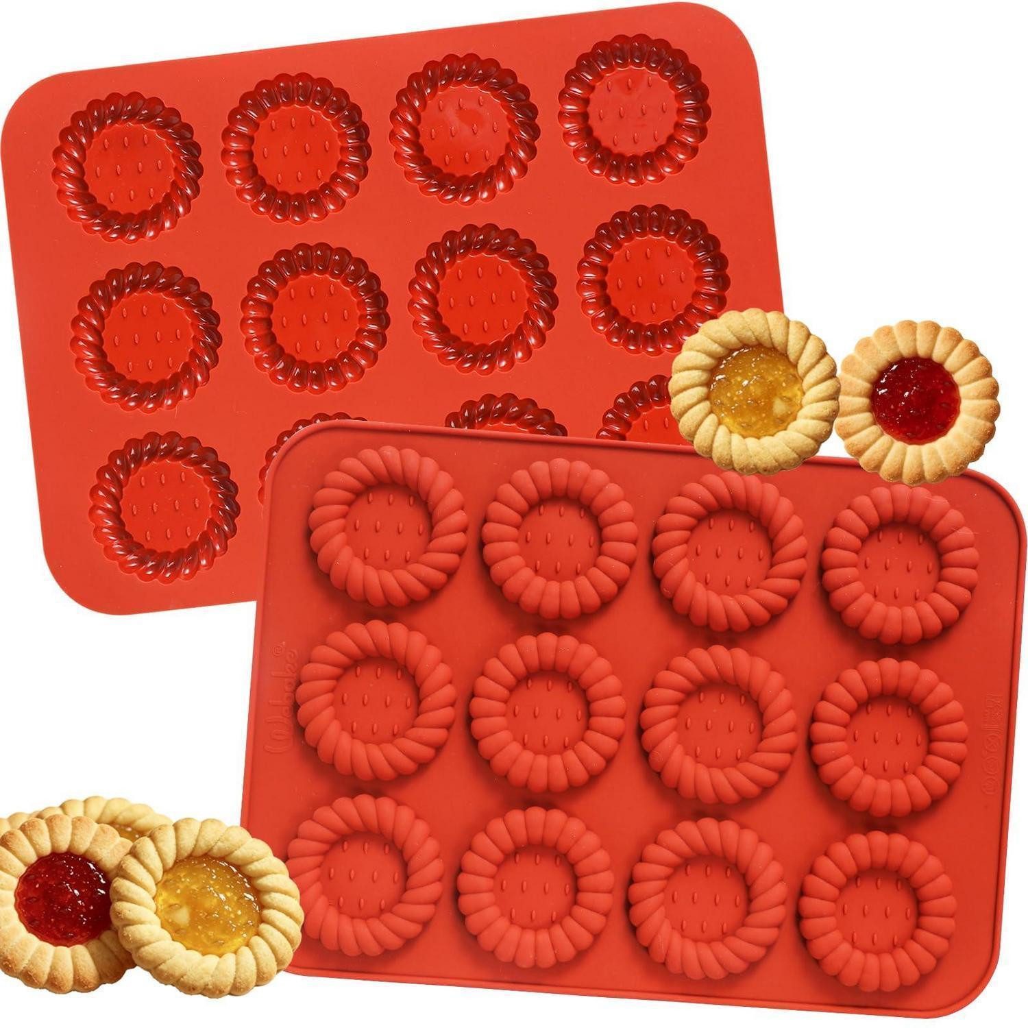 LuxusKollektion Tarteform Silikon Tartelette Förmchen 2er Set 12 Vertiefungen