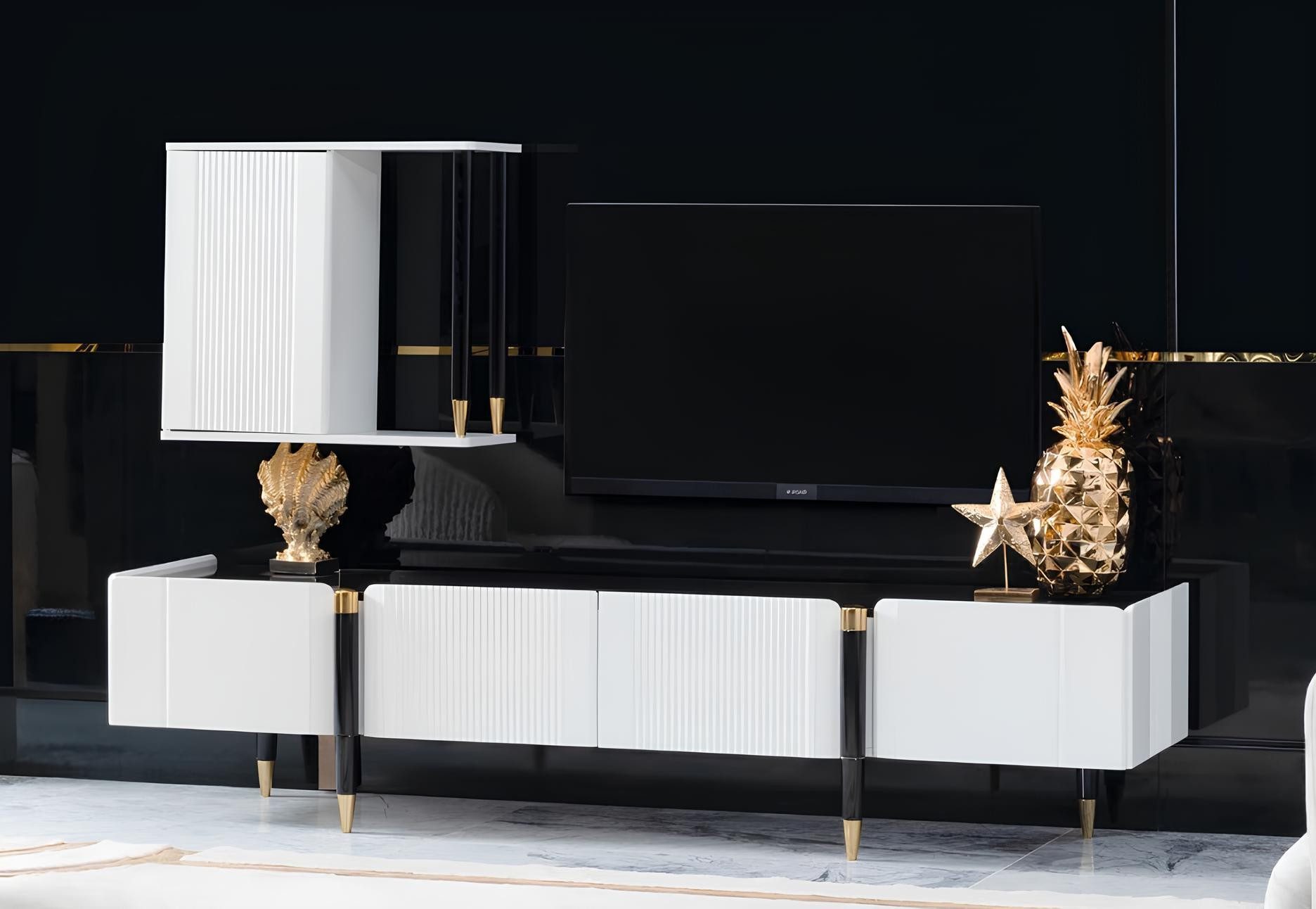 Sideboard Holz Lowboard TV Schrank Kommode Design Möbel Wohnwand rtv