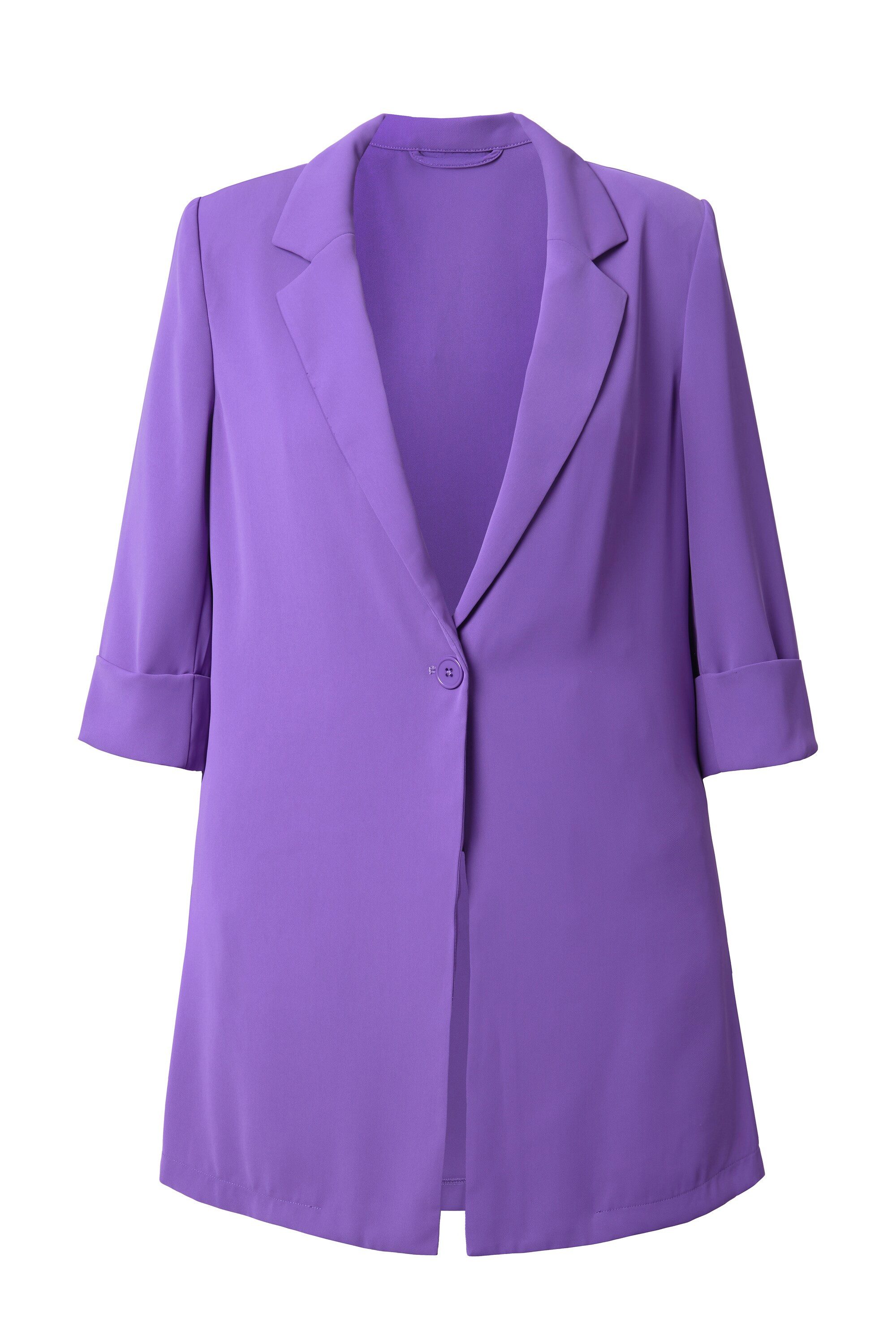 Ulla Popken Blusenblazer Blazer Reverskragen Seitenschlitze 3/4-Arm – Bild 2 von 4