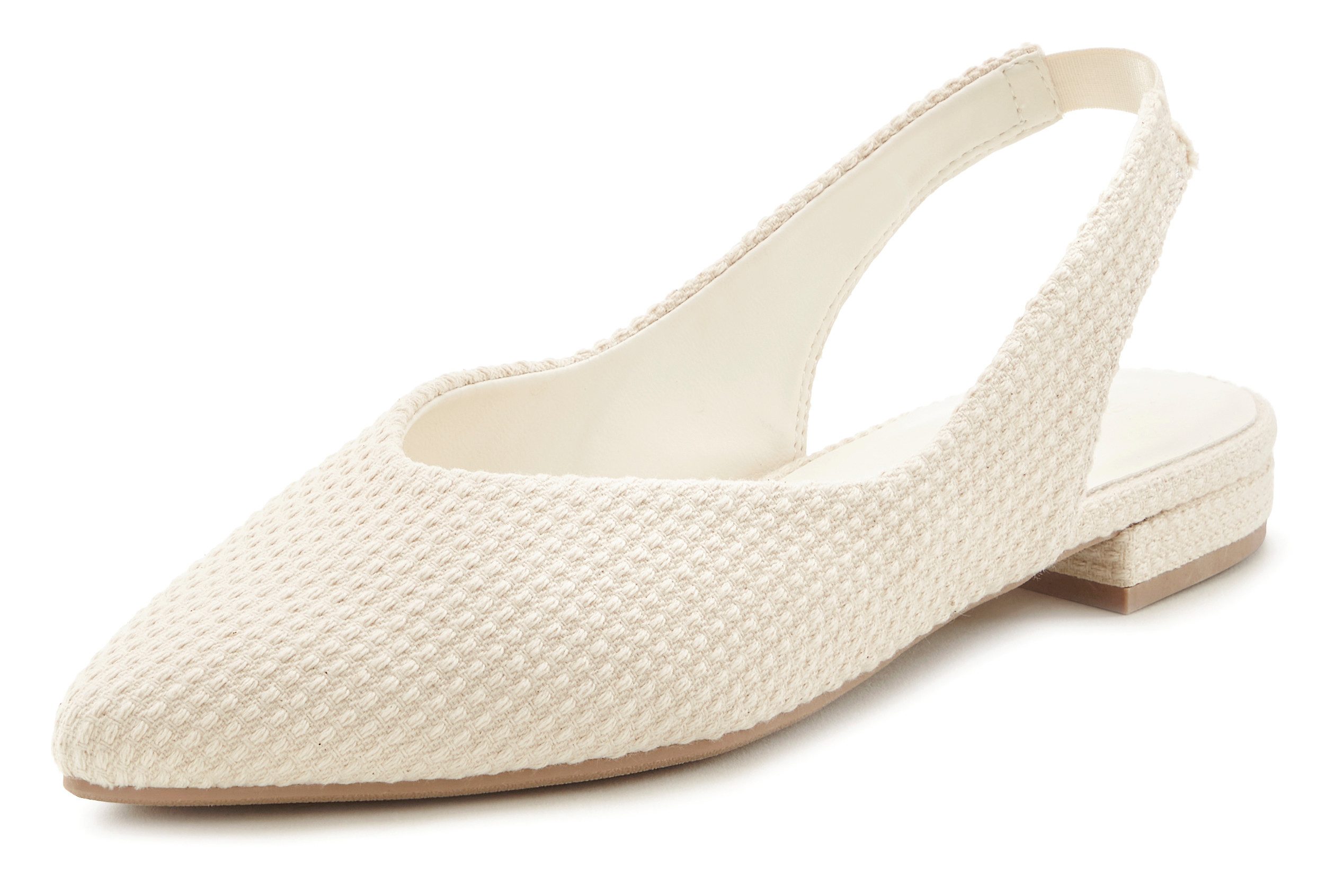 LASCANA Ballerina, Sling-Ballerina mit elastischem Riemchen aus Textil VEGAN