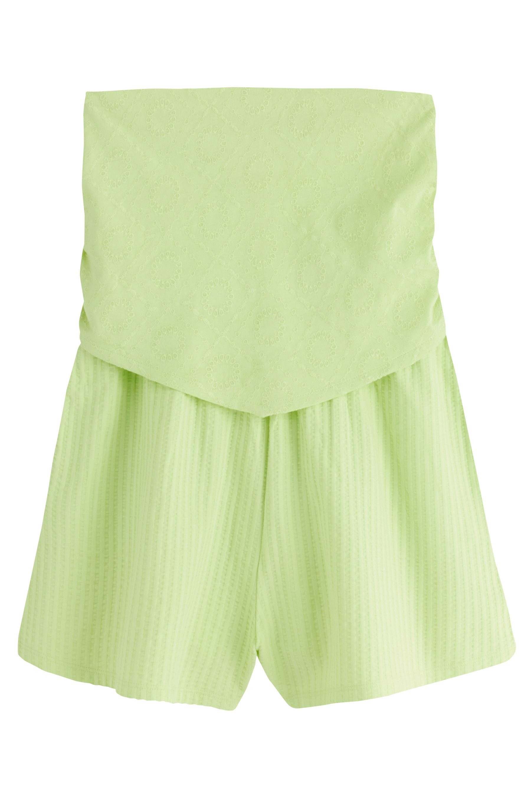 Playsuit Bandeau-Playsuit mit Zipfelsaum und Lochstickerei