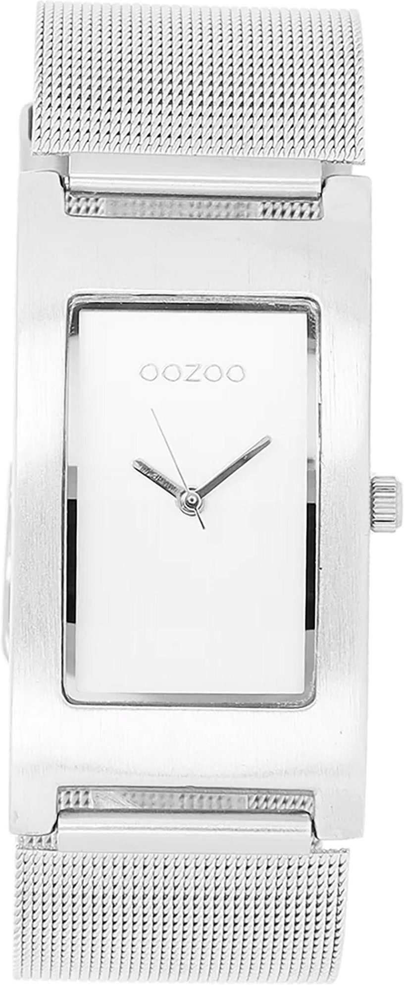 OOZOO Quarzuhr Oozoo Damen Armbanduhr Timepieces Analog, (Analoguhr), Damenuhr eckig, Rechteck, groß (44x20mm) Metallarmband, Fashion-Style