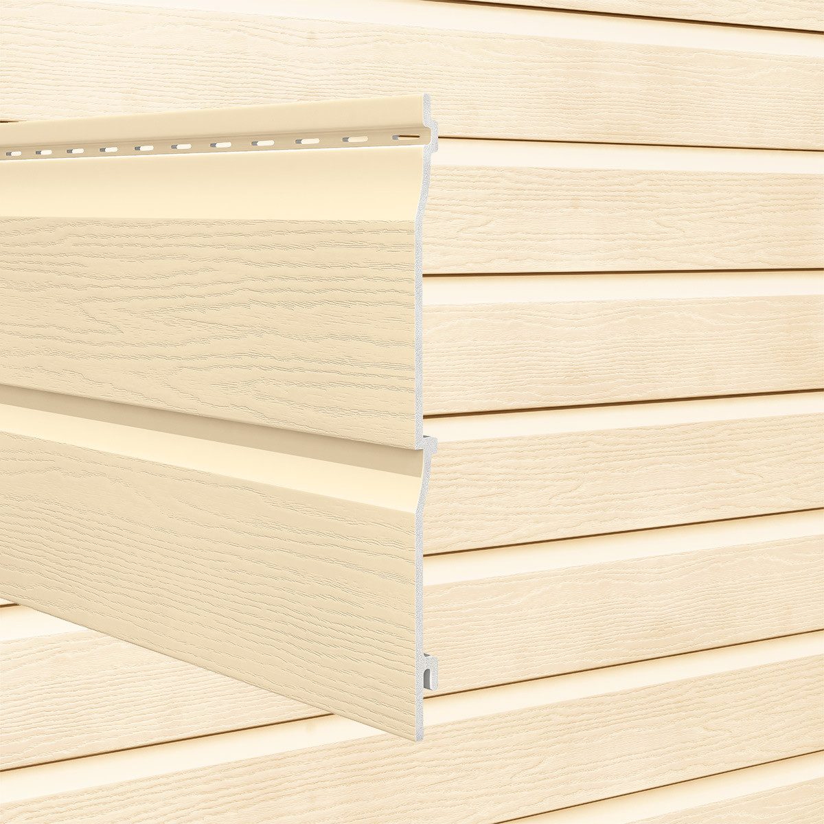 Vox Verkleidungspaneel Kerrafront FS-202 Doppelpaneel L: 2x 6,0m 3,96qm classic hell beige, BxL: 37x600 cm, 9,3 qm, (Bund mit 2 Paneele, 4,44 qm) Geringer Wartungsaufwand, UV-beständig, Optik Holzstruktur