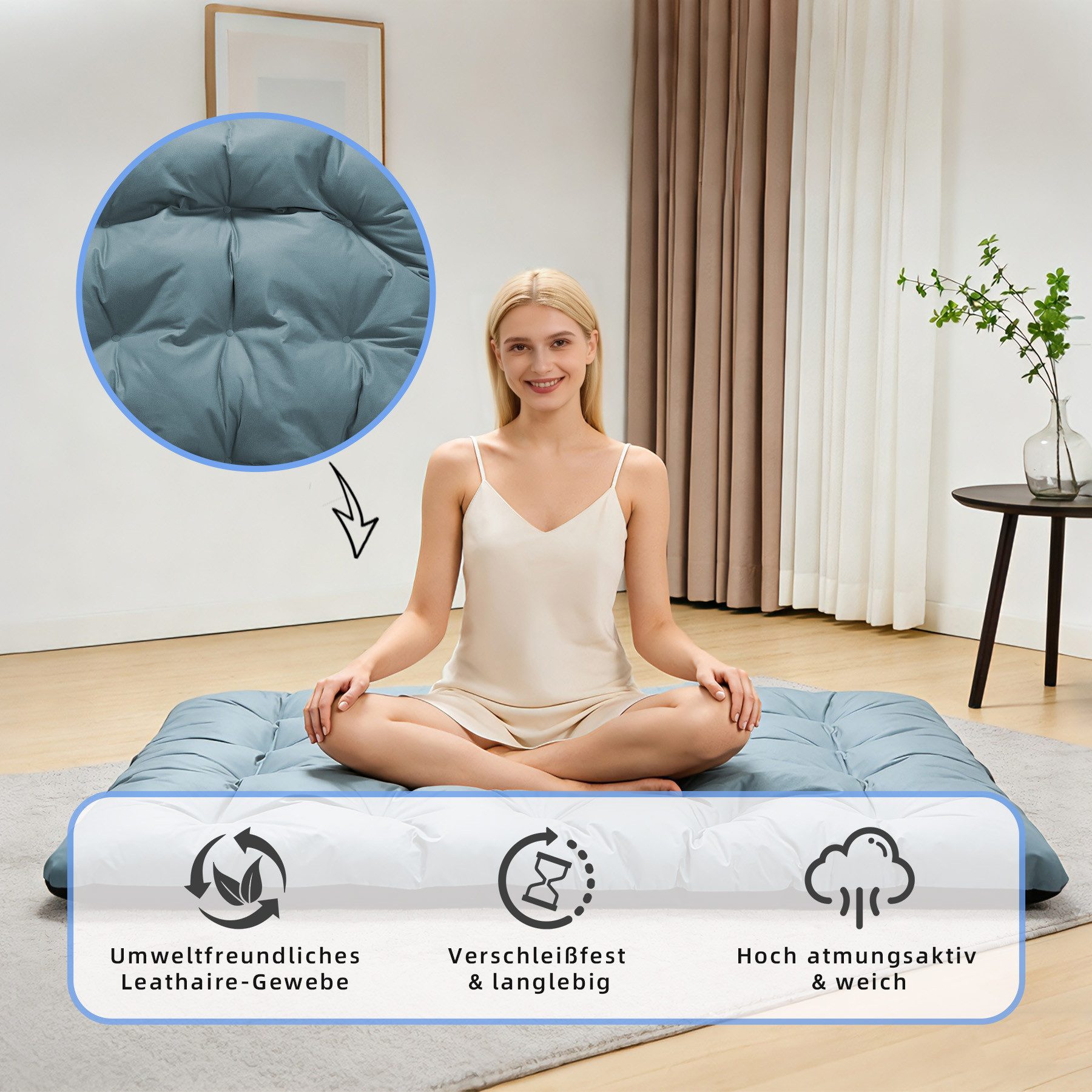 HomeMiYN Loungesessel Loungesessel Sessel Wohnzimmer Gartenliege mit Wendekissen (2er set,bestehend aus sessel mit Gepolsterten Kissen), für kinder,2 erwachsene