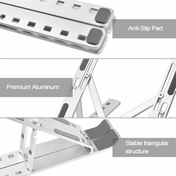 Cbei Laptop-Ständer Notebook Ständer 6 Winkel, Tablet-Halterung 24 * 4.5 cm Laptop-Ständer, (Hergestellt aus robuster Aluminiumlegierung. Belastbarkeit bis zu 20 kg., Ergonomisches Design, Der Computerständer ist kompatibel mit allen 10-15.6 Zoll Laptops)