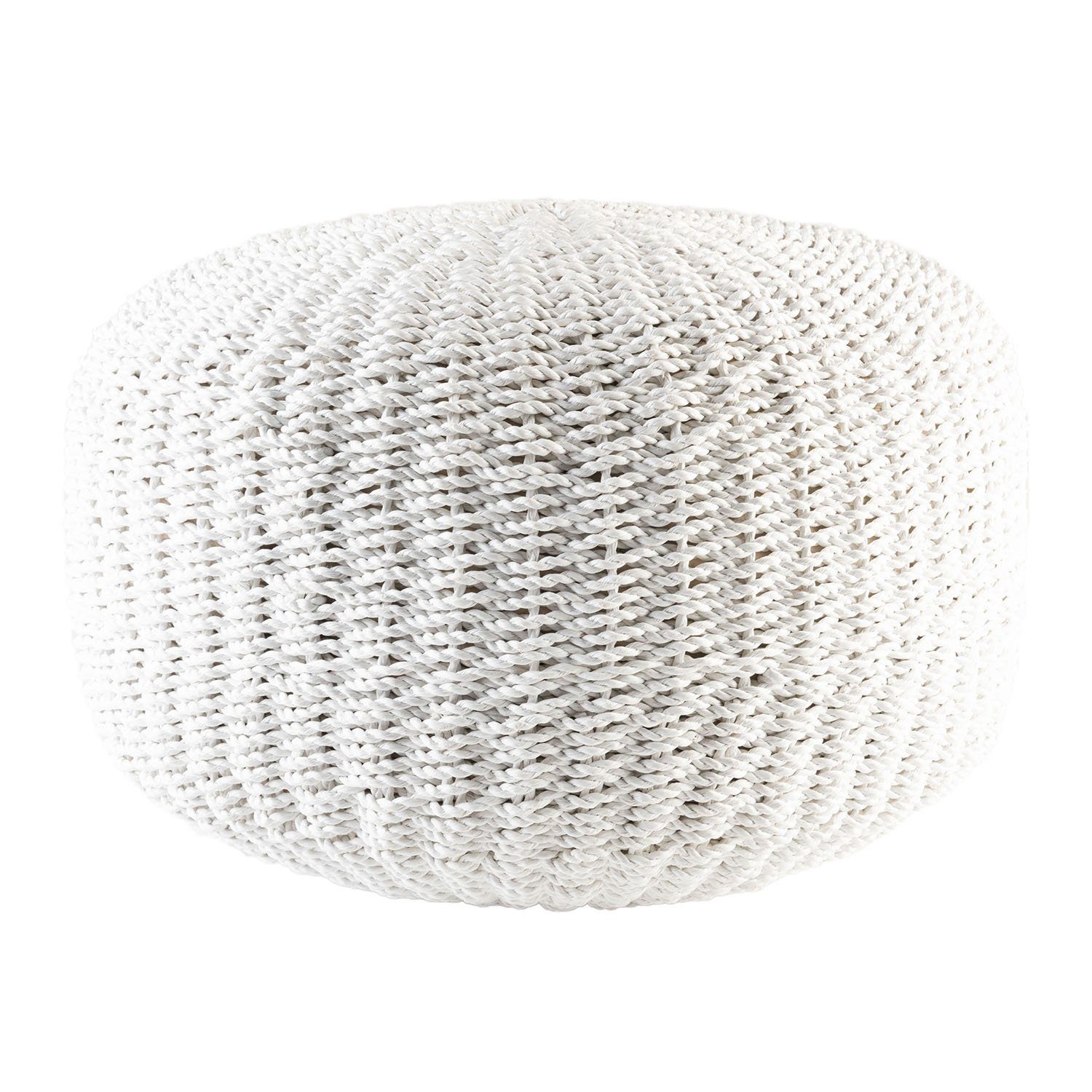 wohnfreuden Hocker Sitz-Pouf Bruno 50 cm aus Kunstfaser weiß, 29198