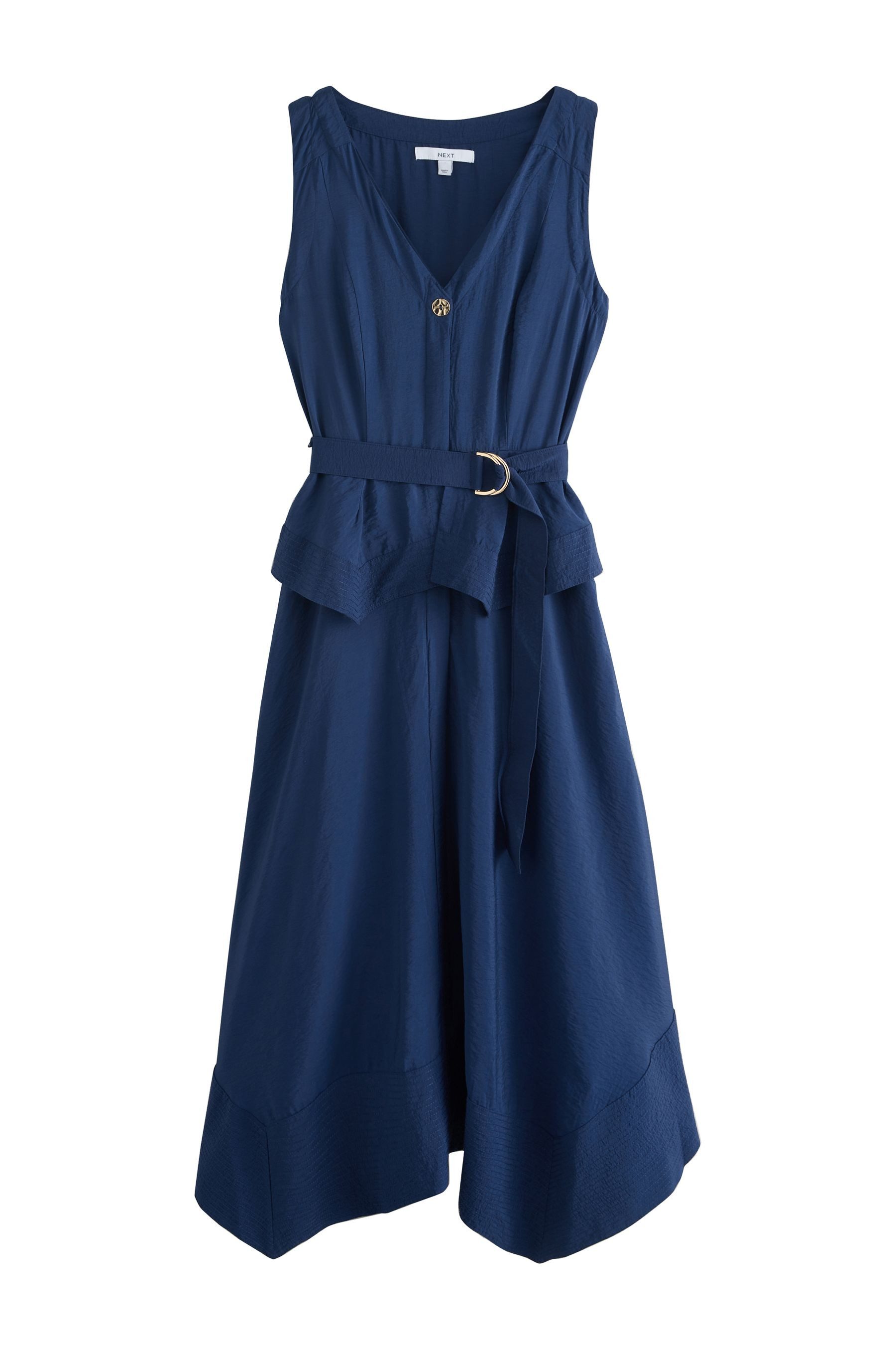 Next Midikleid 2-in-1-Midikleid mit Zipfelsaum und V-Ausschnitt (1-tlg)