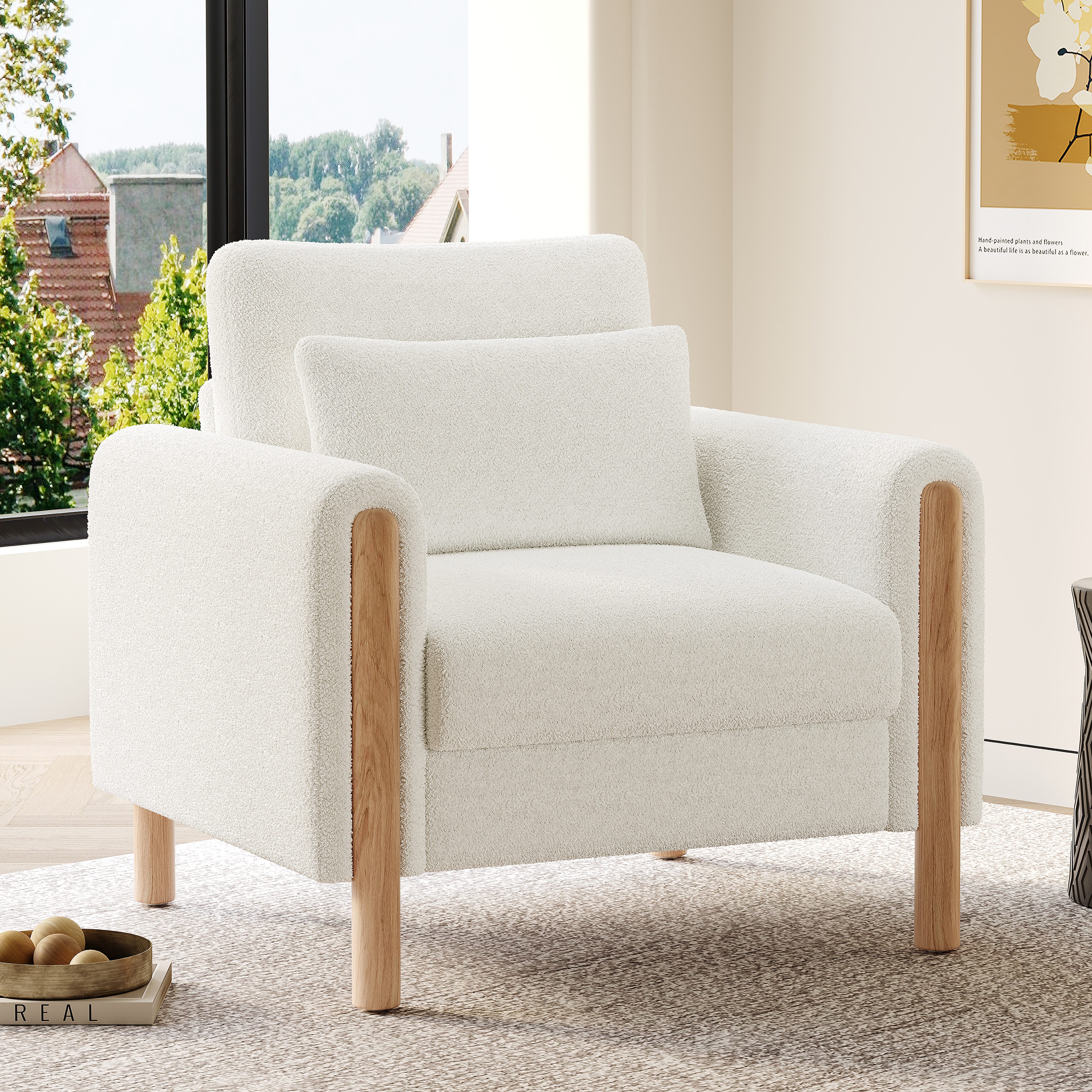 Ulife Sessel mit Dickem Kissen,Bequemer Einzel-Sessel mit Weicher Polsterung (1-St), Relaxsessel für Wohnzimmer, Büro, Schlafzimmer, Komfortabler Sessel