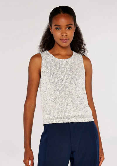 Apricot Blusentop All Over Sequin Shell Top (1-tlg) mit Pailletten