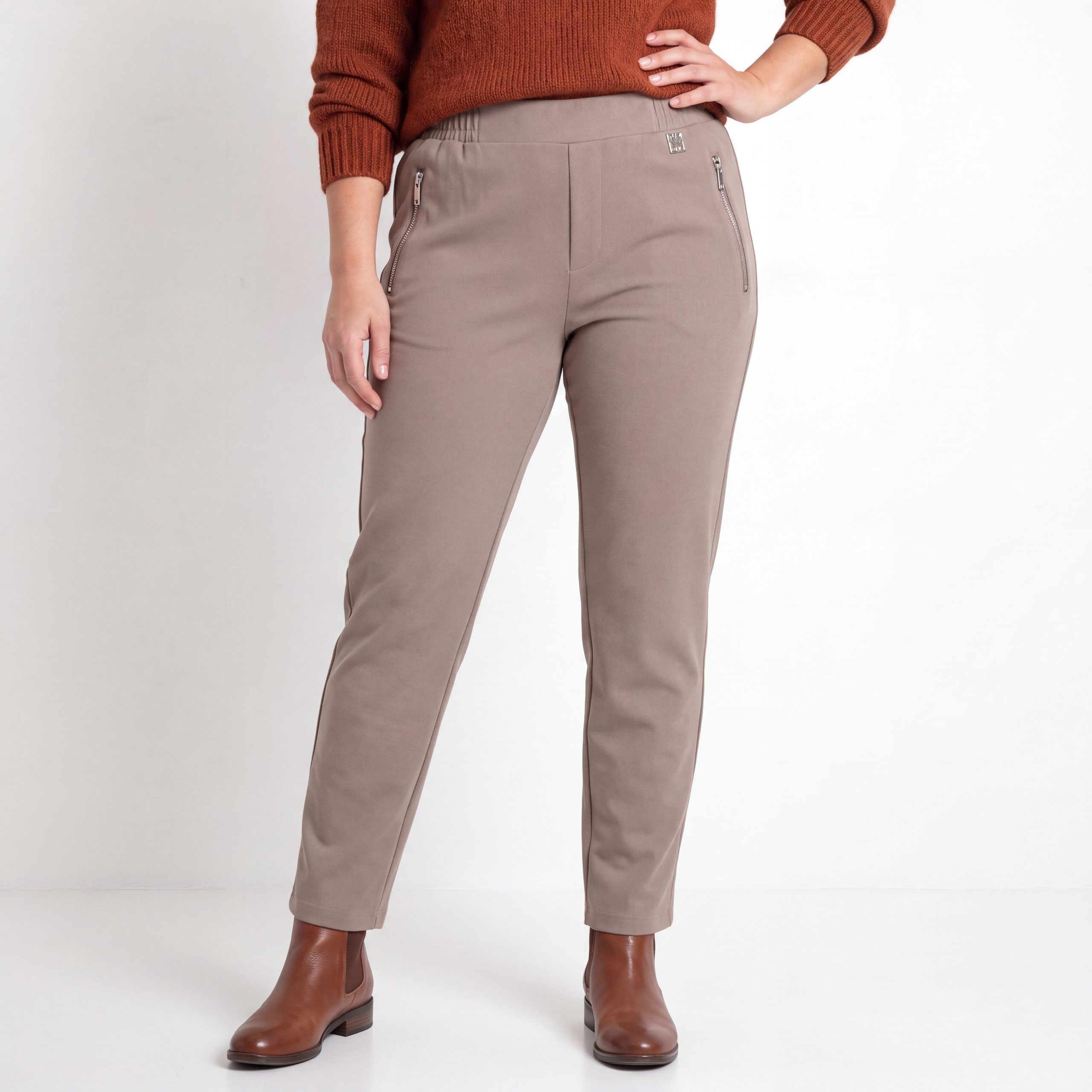 Alica Collection Schlupfhose Damen Schlupfhose moderne Stretchhose in Kurzgrößen in großen Größen erhältlich, Komfort-Stretchbund