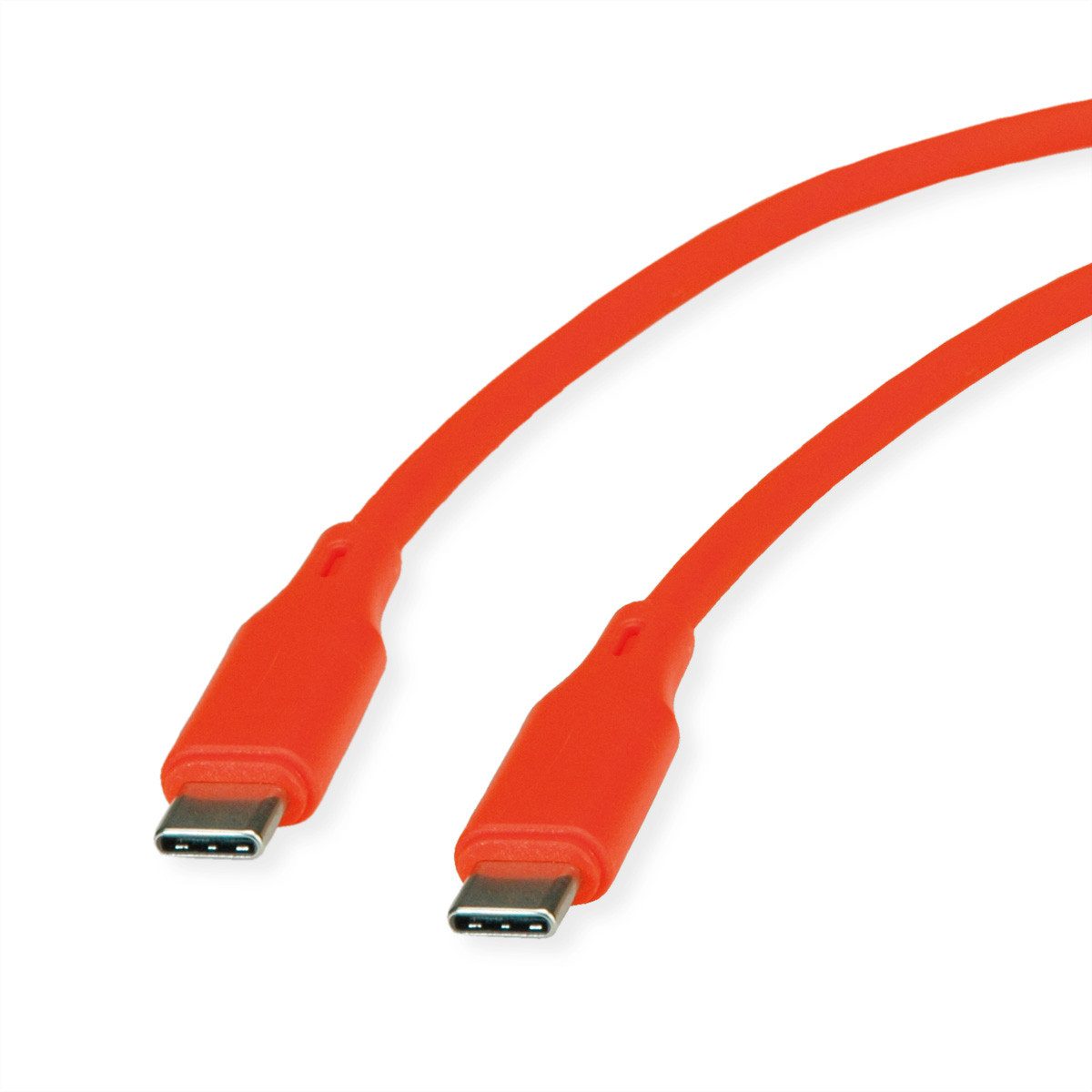 ROLINE USB 2.0 Kabel, Typ C-C, ST/ST USB-Kabel, USB Typ C (USB-C) Männlich (Stecker), USB Typ C (USB-C) Männlich (Stecker) (100.0 cm), Silikon, 60W