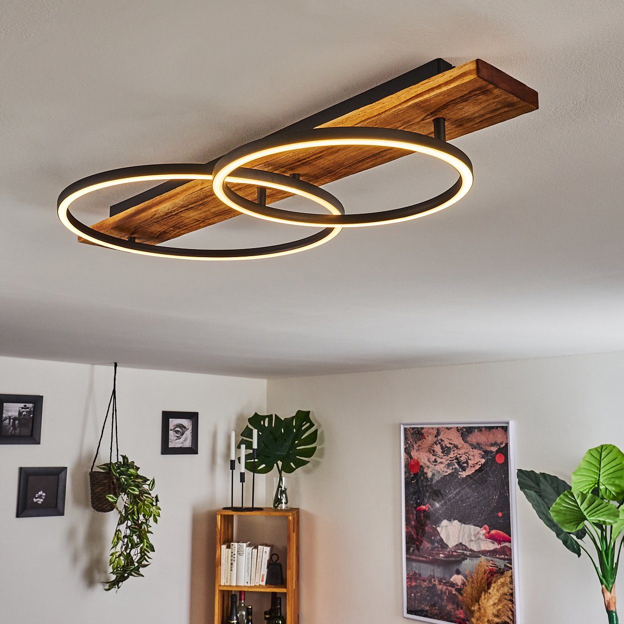 hofstein Deckenleuchte Moderne LED Decken Lampen Holz Ess Wohn Schlaf Zimmer Beleuchtung Flur