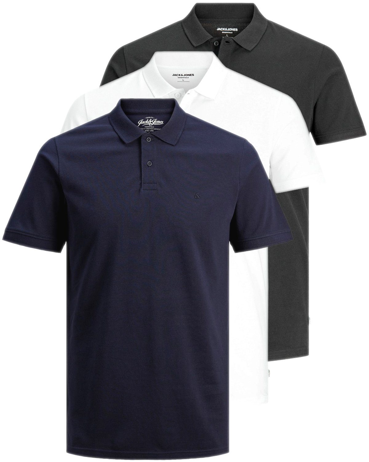 Jack & Jones Poloshirt Unifarbe 3er-Mix5 (3er-Pack) in