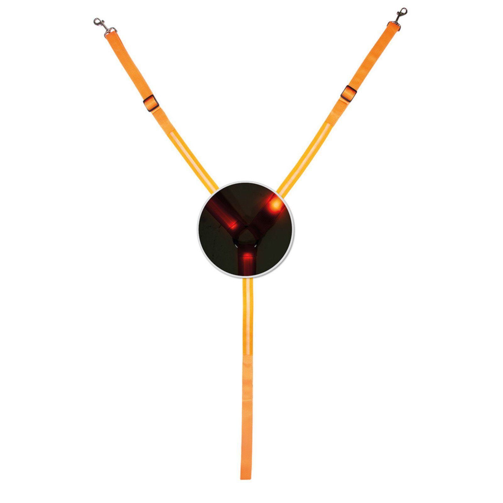 PFIFF Vorderzeug - Warmblut) Warmblut, - Reflektions-Vorderzeug Pfiff - orange (orange LED