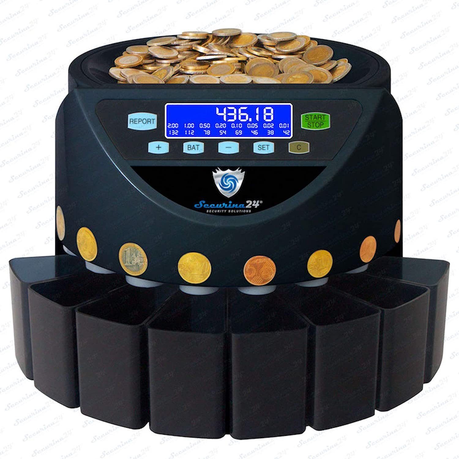 Securina24 Spardose SR-1200 LCD Münzzähler Münzzählmaschine günstig online kaufen