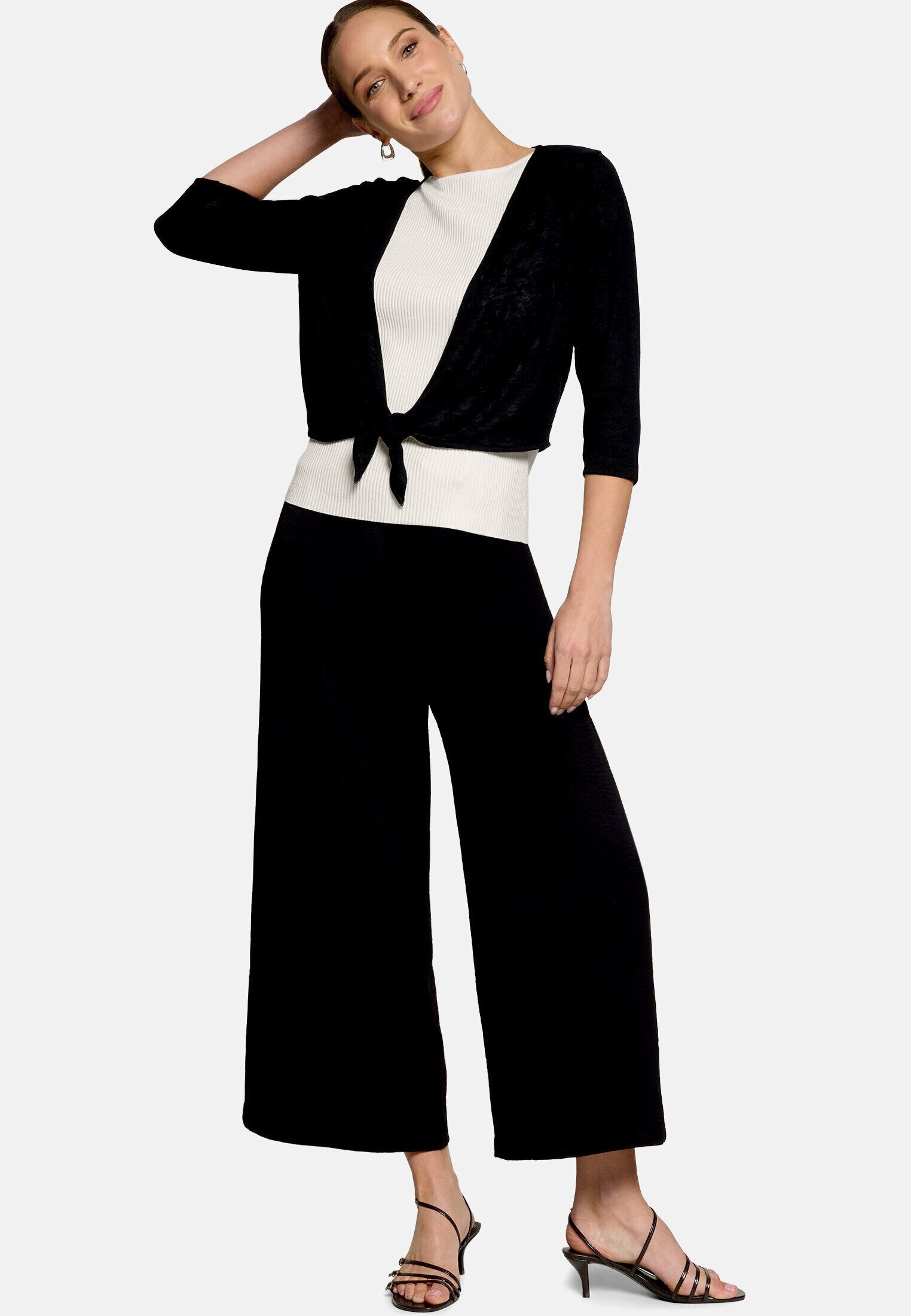 Zero Sweatjacke Damen mit 3/4 Arm Wickel-Design