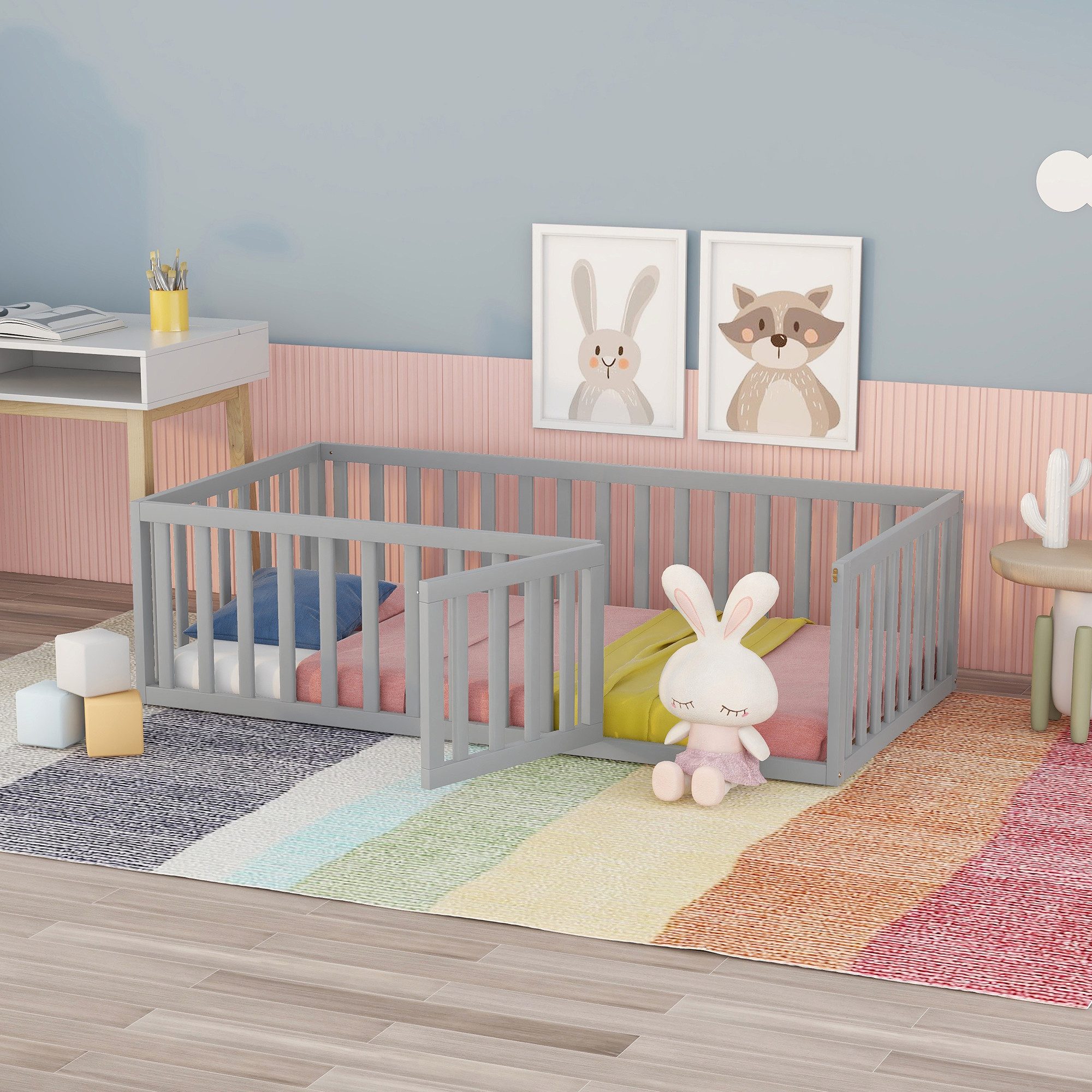 STILVORA Kinderbett 90x200 Babybett mit mit günstig online kaufen