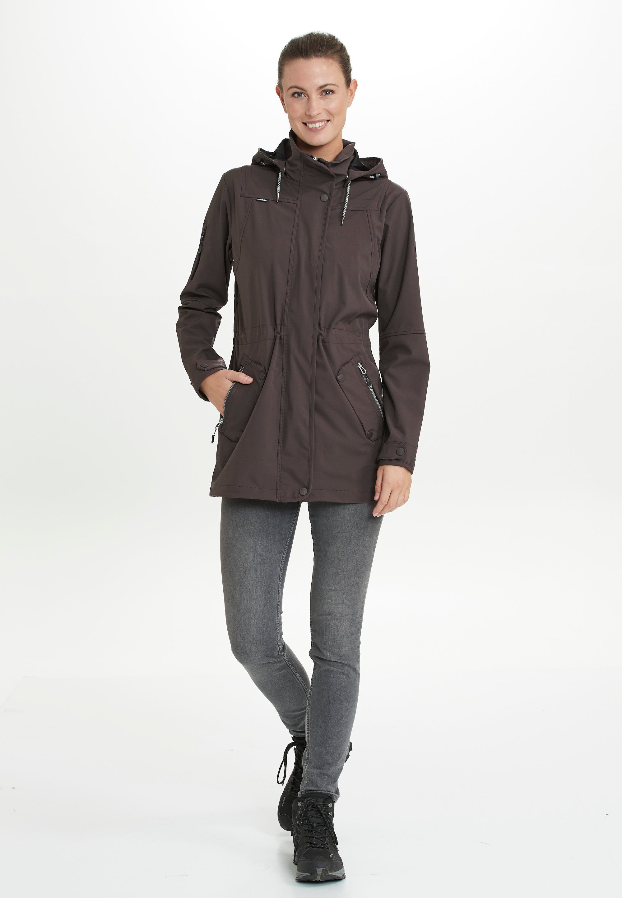 WHISTLER Softshelljacke ISOBEL mit komfortablem Langschnitt dunkelbraun