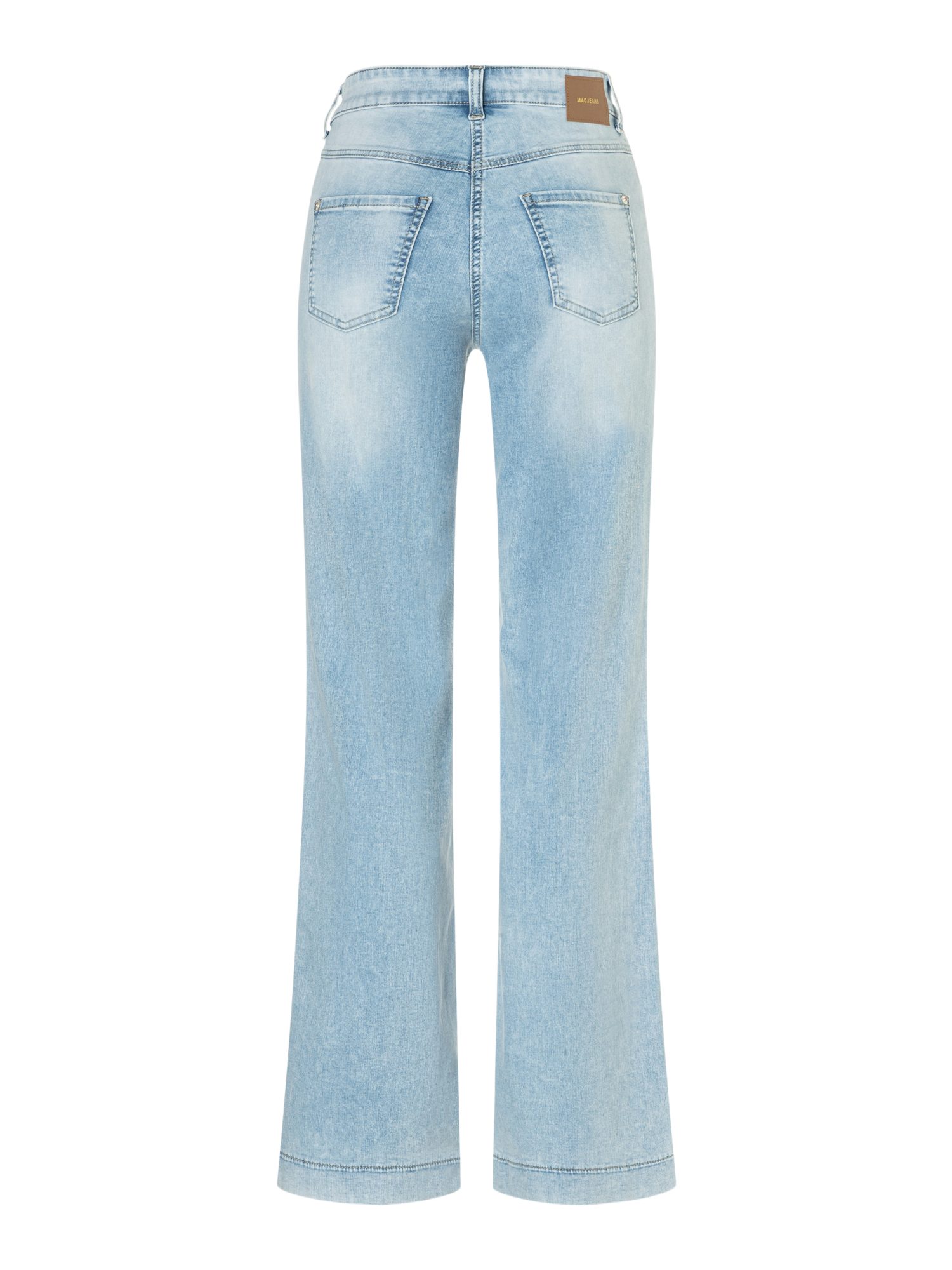 MAC 5-Pocket-Jeans blau, Basic, Baumwolle, Unifarben, Straight Leg, Mittel