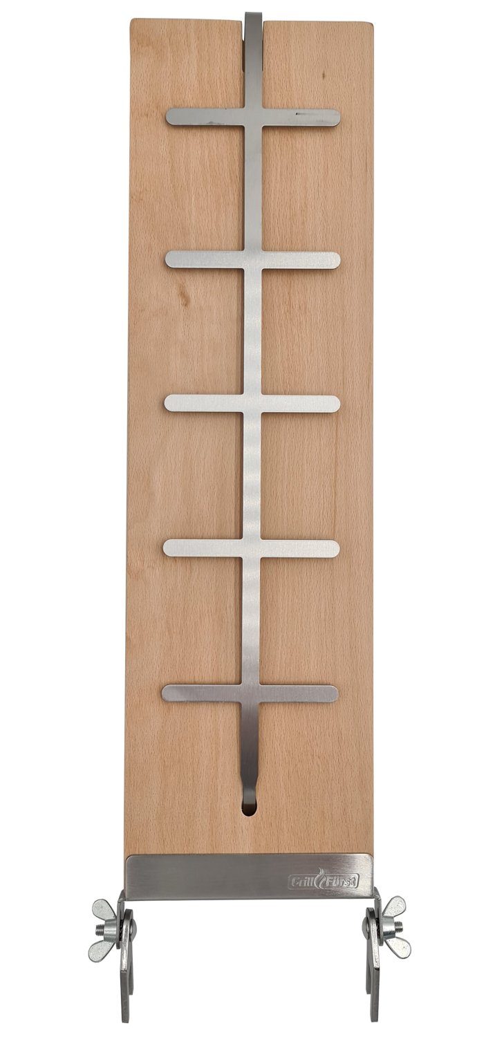Räucherbrett Grillfürst Flammlachsbrett Buche 14 x 50 cm Klemm-Variante