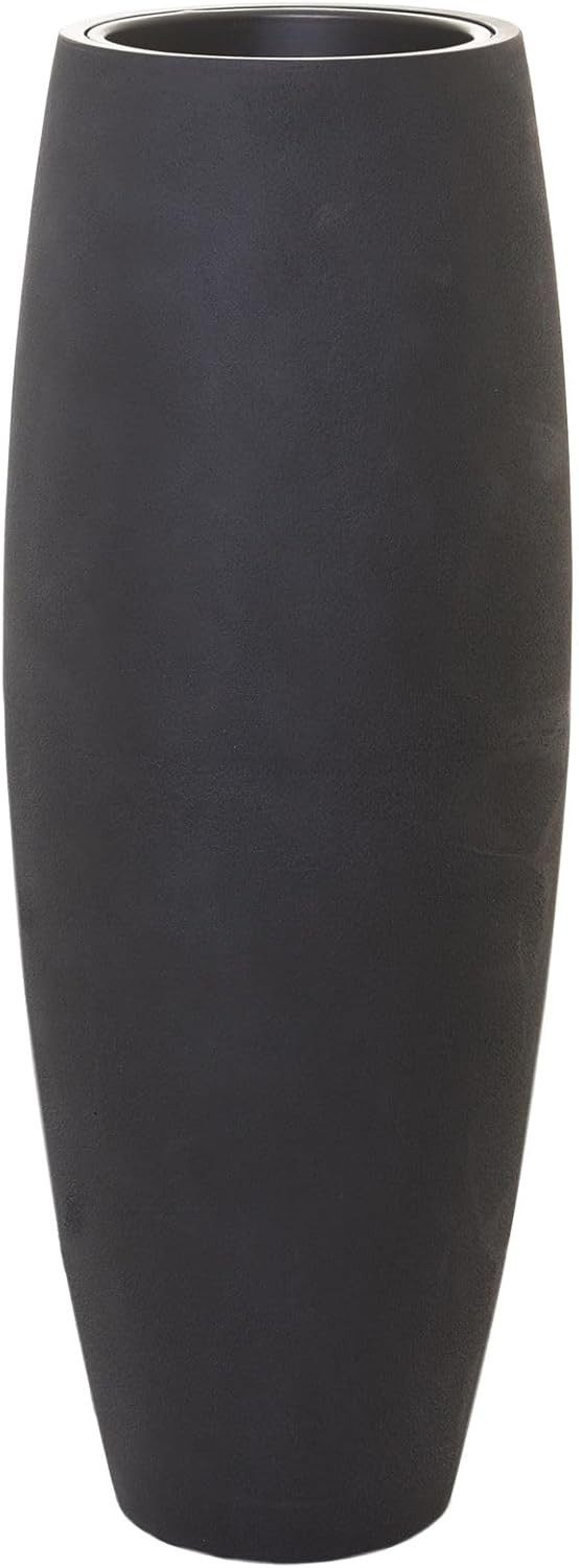 VIVANNO Bodenvase Fiberglas MAGNUM Rund - Kieselanthrazit Steinoptik (1 St), 37x100 cm