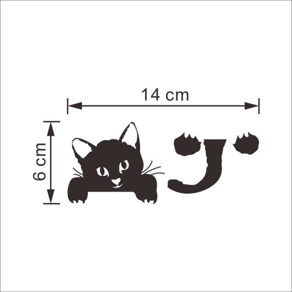 Agger Wandsticker Katzen-Wandaufkleber für Lichtschalter, schwarze Katzen-Wanddekoration (10 St), Schalterdekoration, Schlafzimmerdekoration,Schalterdekoration