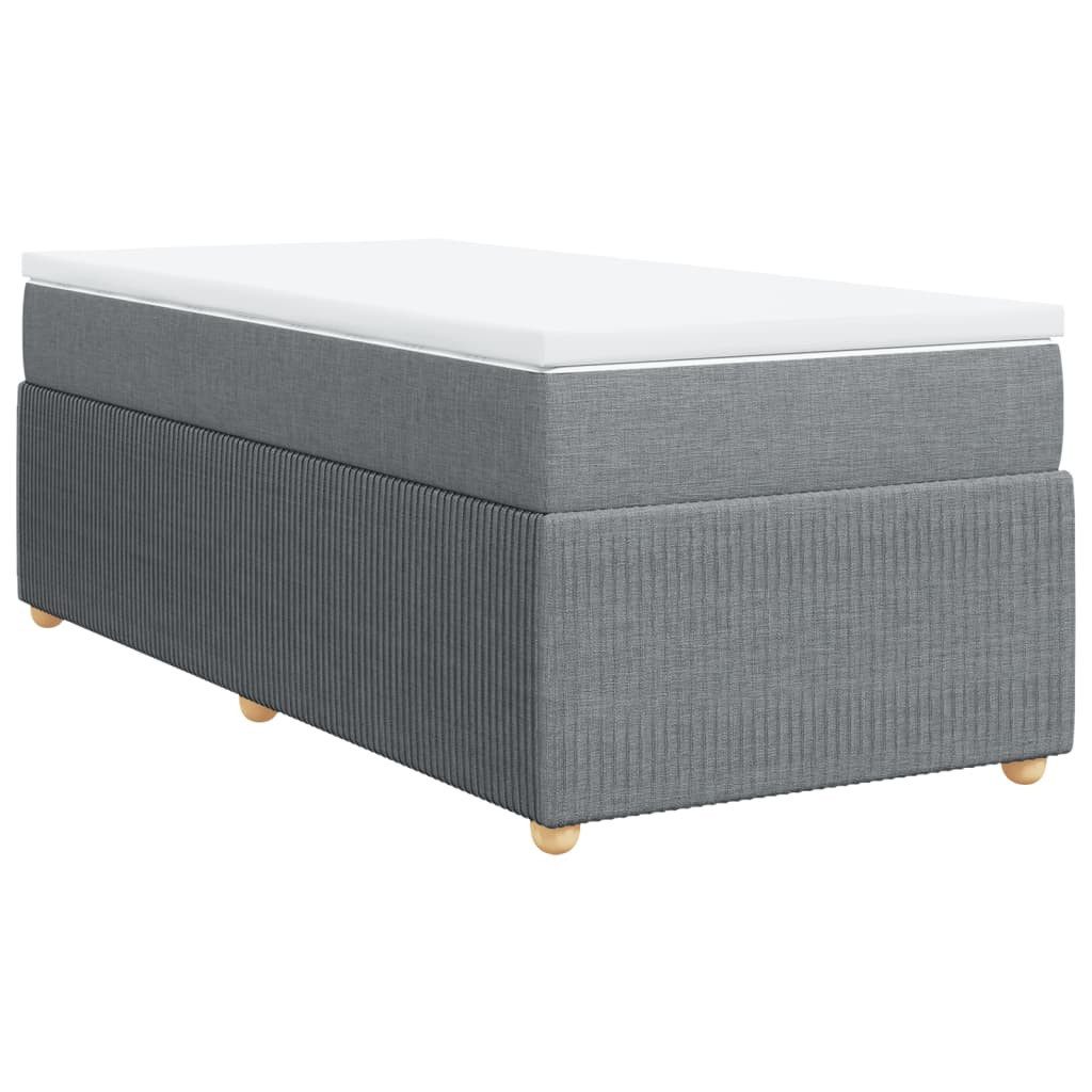 vidaXL Bett Boxspringbett mit Matratze Hellgrau 80x200 cm Stoff