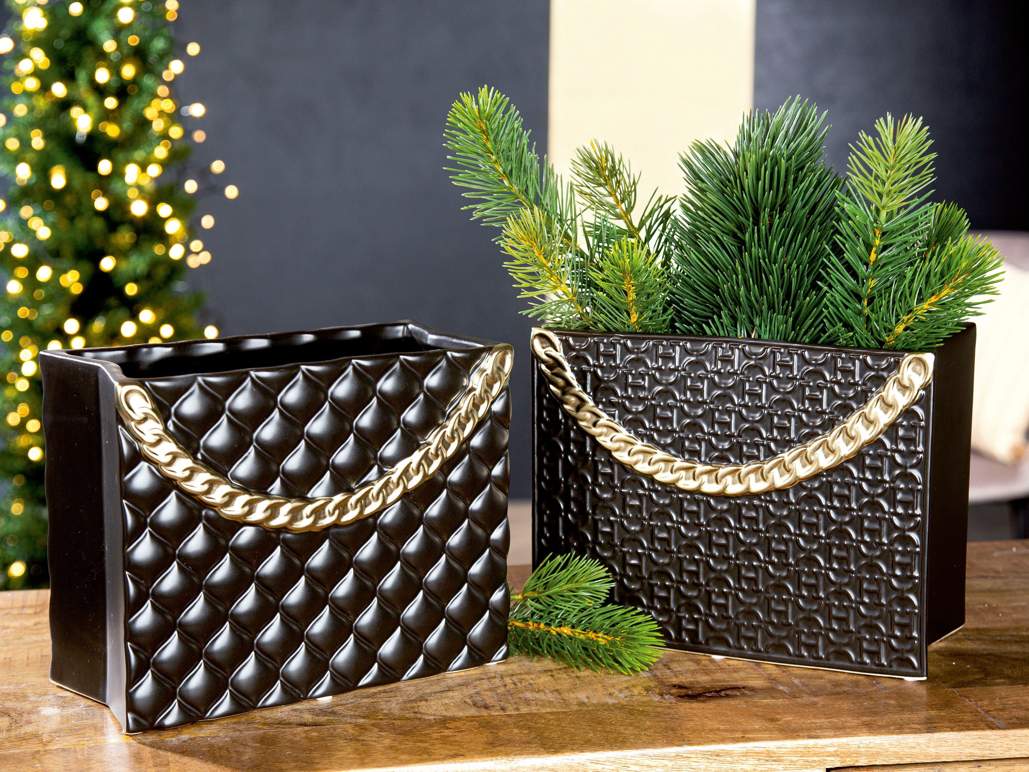 GILDE Tischvase Paris, Dekovase (1 St), Vase aus Keramik, in Handtaschenfor günstig online kaufen