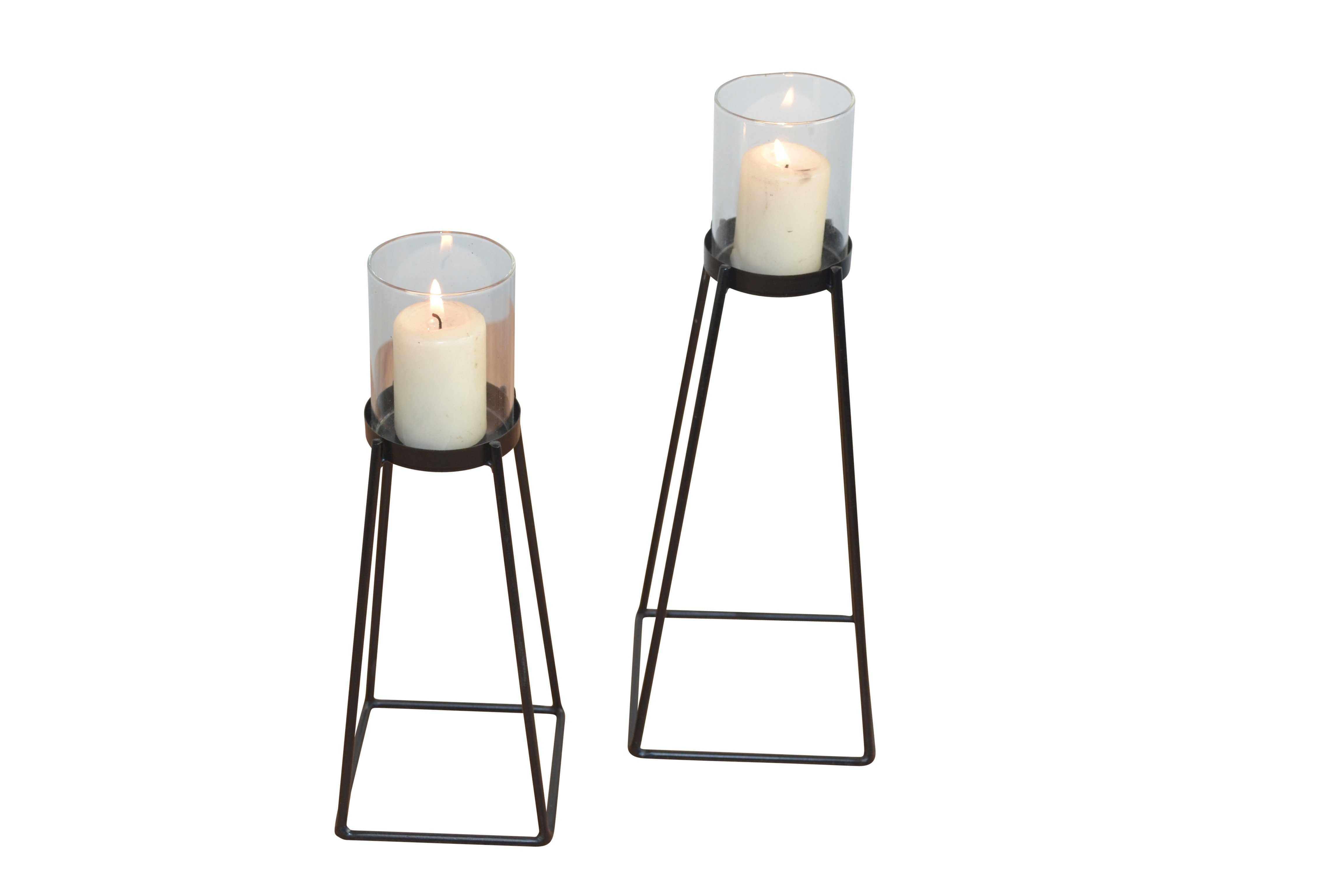 moebel-direkt-online Kerzenständer 2teiliges Set (Höhe 31 cm und Höhe 26 cm, 2teiliges Set), aus Metall