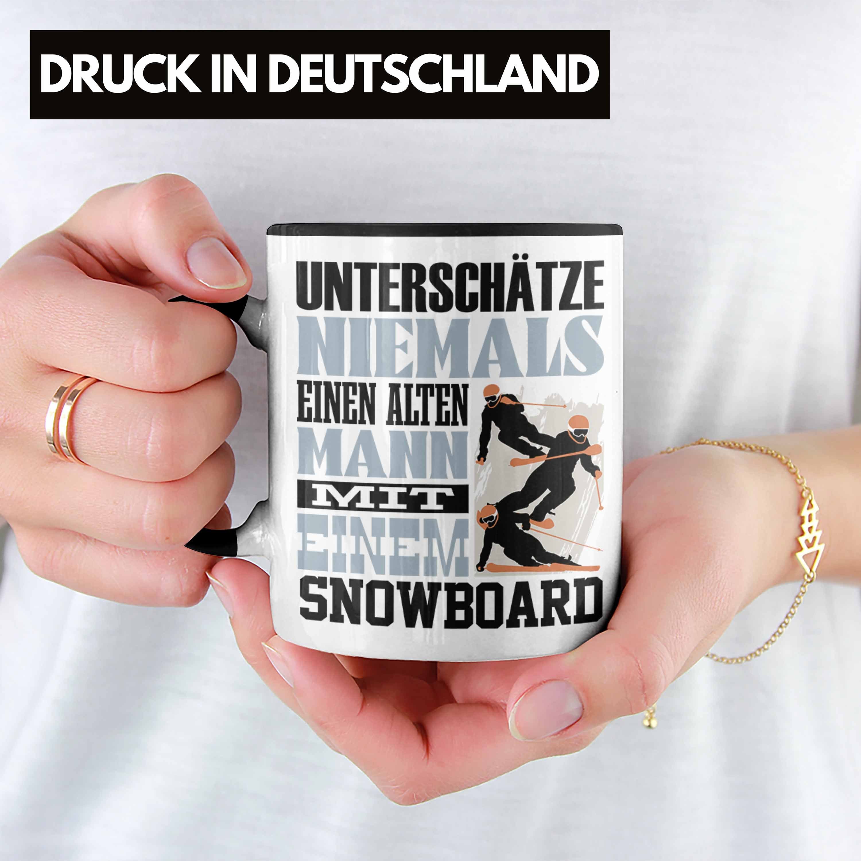 Tasse Snowboardfahrer für Snowboard Untersch Trendation Geschenk Lustiger Schwarz Tasse Spruch
