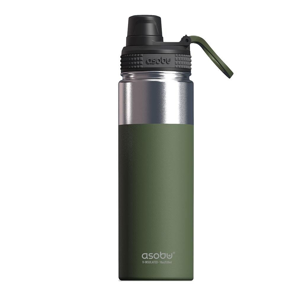 ASOBU Trinkflasche Alpine Flask isolierte Edelstahlflasche grün, 530 ml, Outdoorgeeignet