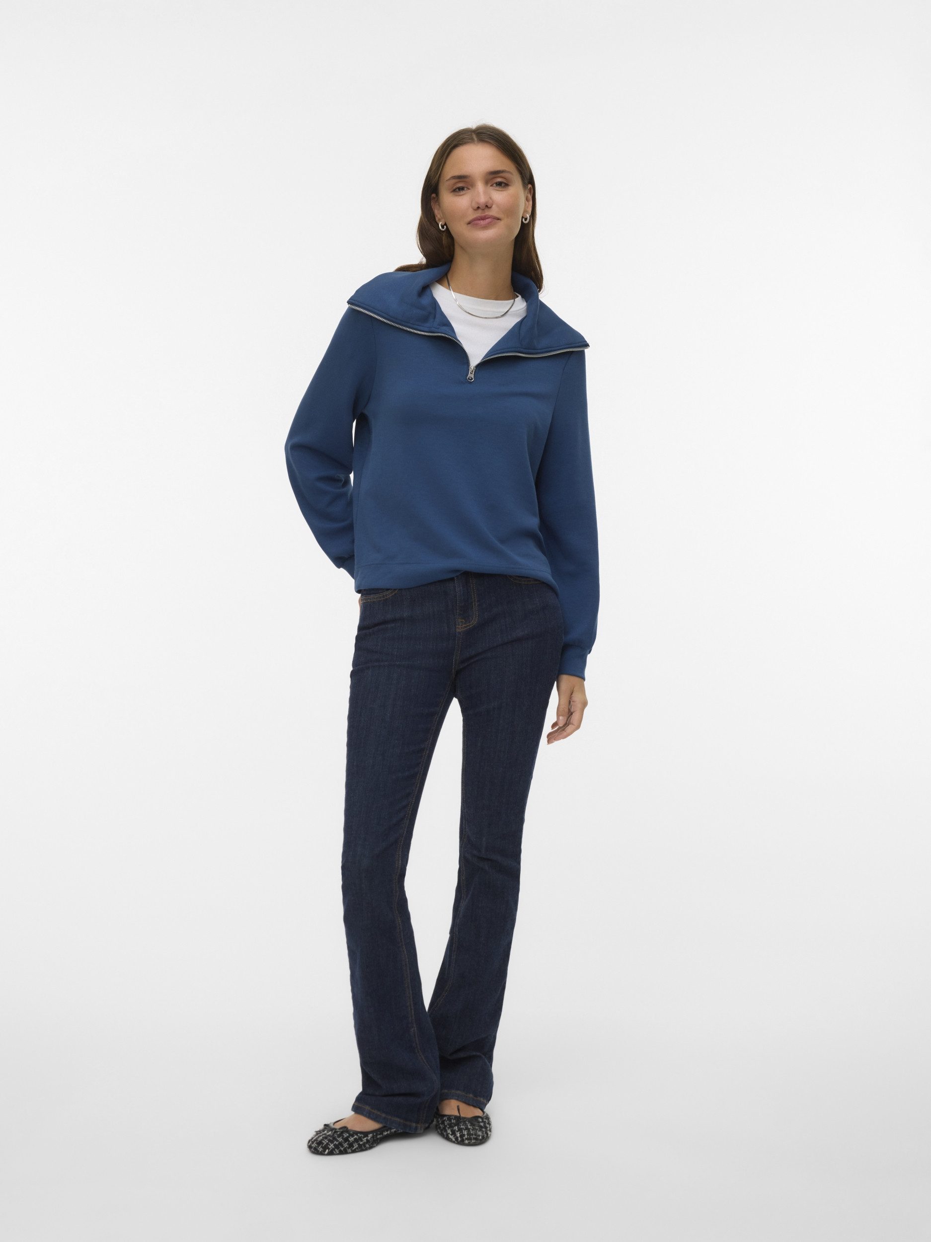Vero Moda Blusentop VMHALI LS HALF ZIP TOP JRS GA BOO