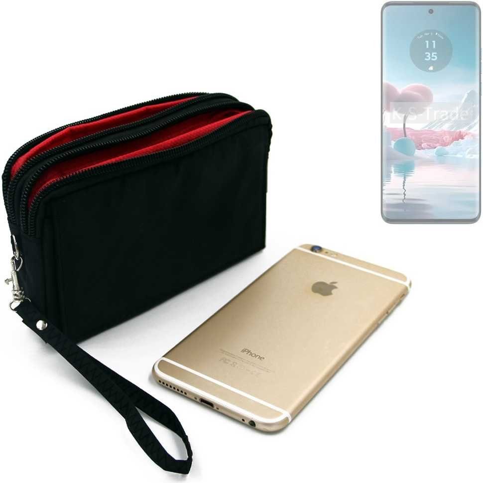 K-S-Trade Handyhülle für Motorola Edge 40 Neo, Schutz Hülle Handy Hülle Gürteltasche Travelbag Handytasche mit