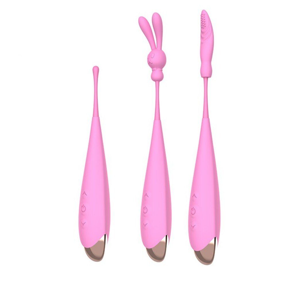 Dibe Klitoris-Stimulator 2 Wechselkappen Rabbit Massager Klitoris Stimulation Zungenform, (Packung, 4-tlg)