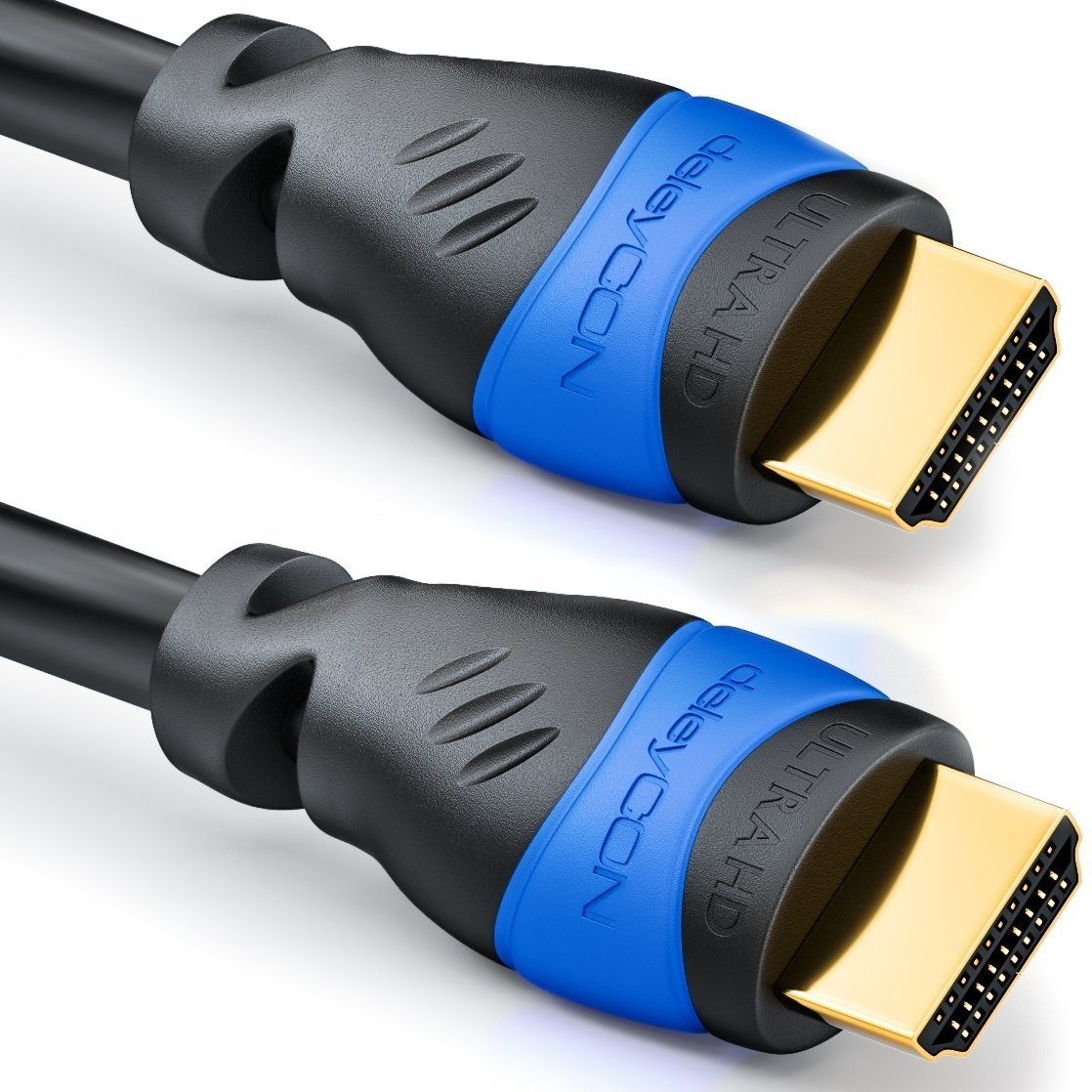 deleyCON 2m HDMI Kabel 2.0 / 1.4 Ethernet 4K 3D HDR FULL HD LED LCD TV Beamer HDMI-Kabel