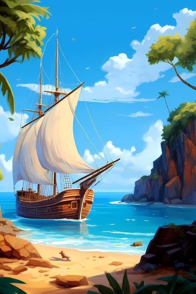 Rötting Design Malen nach Zahlen BASTELIDEE 5d Diamond Painting Set Motiv Segelschiff in der Bucht (Komplett-Set), Diamond Painting Vollbild, Lieferung enthält alle Utensilien